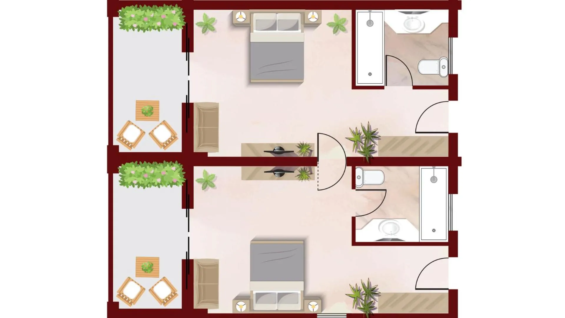 Floor plan in Grecotel LUXME Costa Botanica