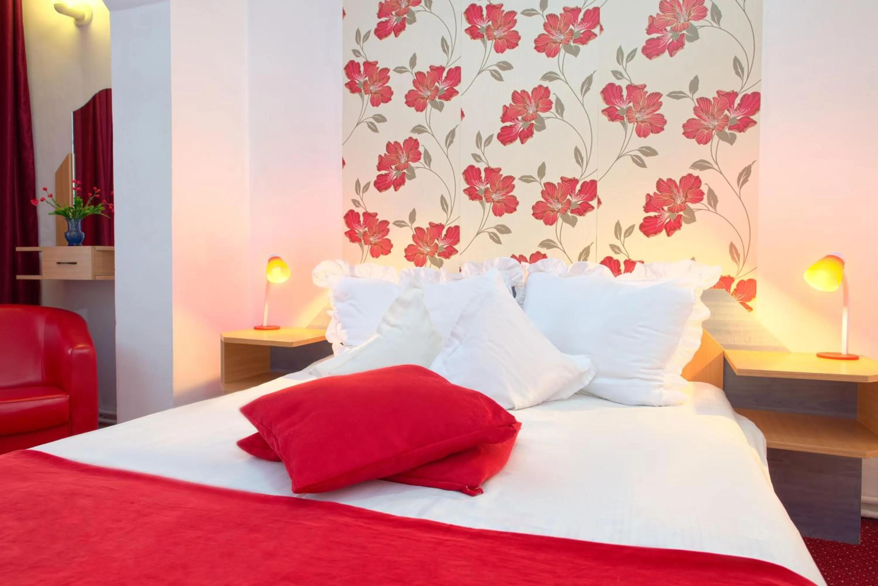 Bed in Pensiunea Leo