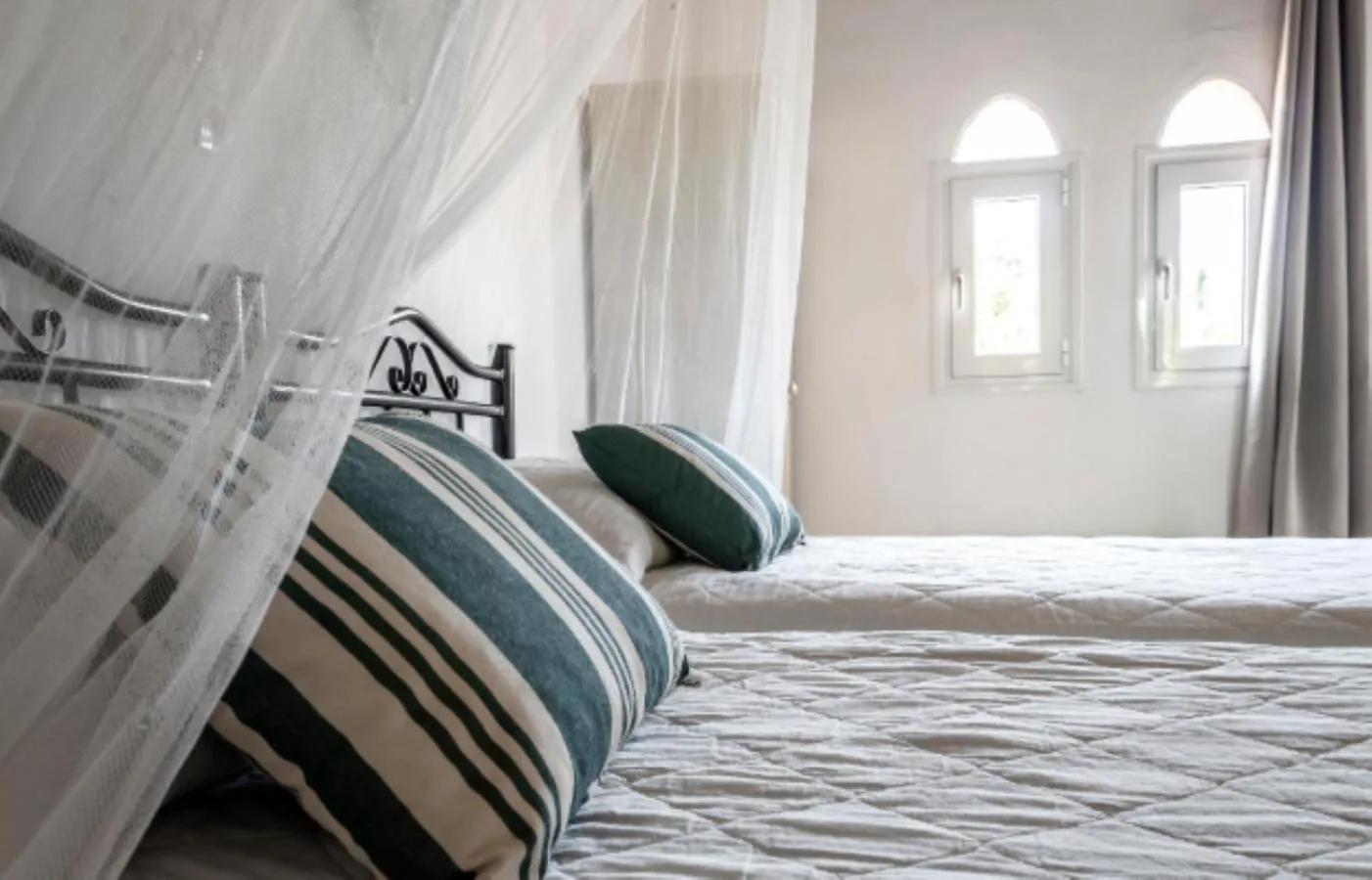 Bed in Stavros Villas&Apartments