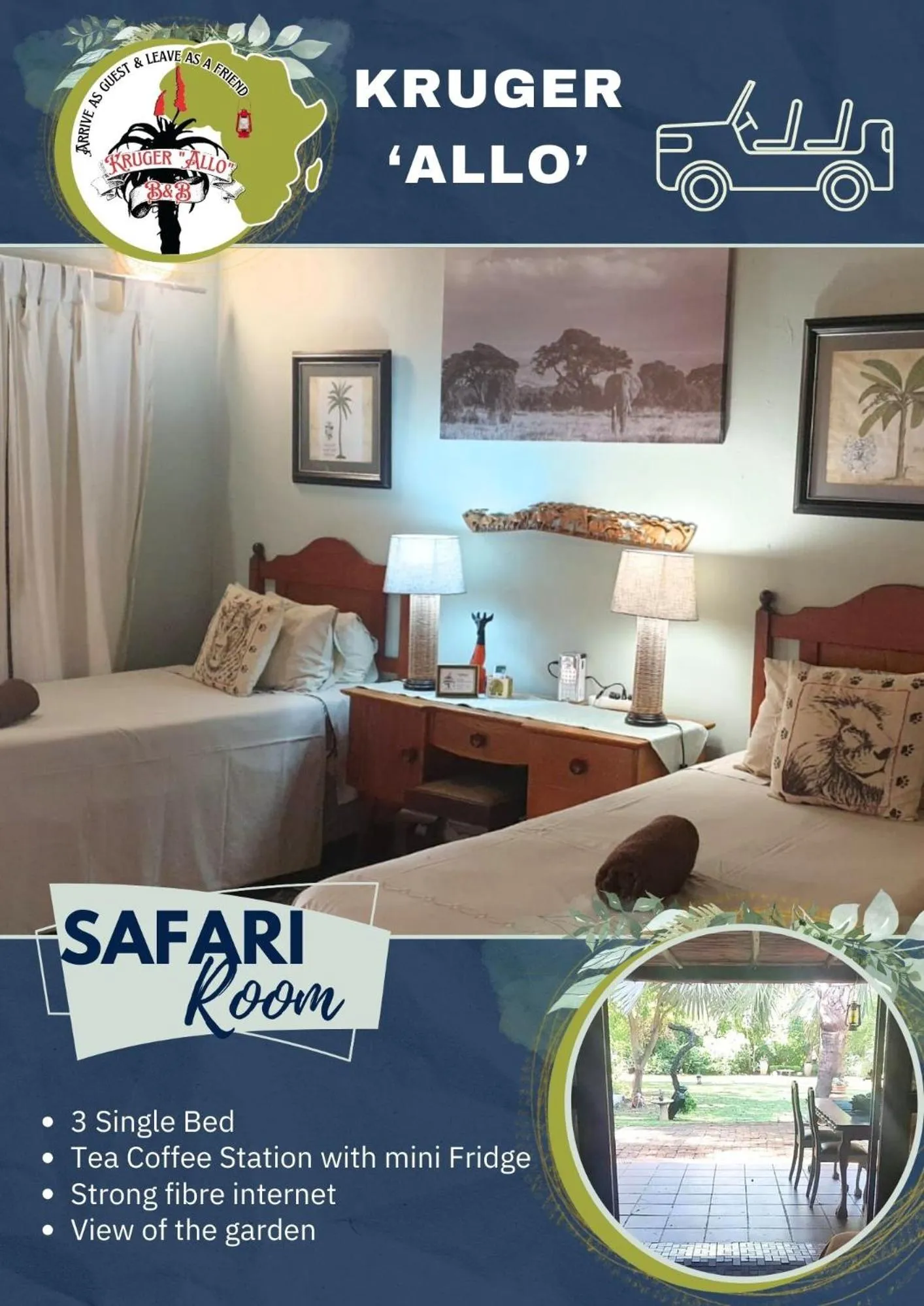 Bed in Kruger Allo B&B