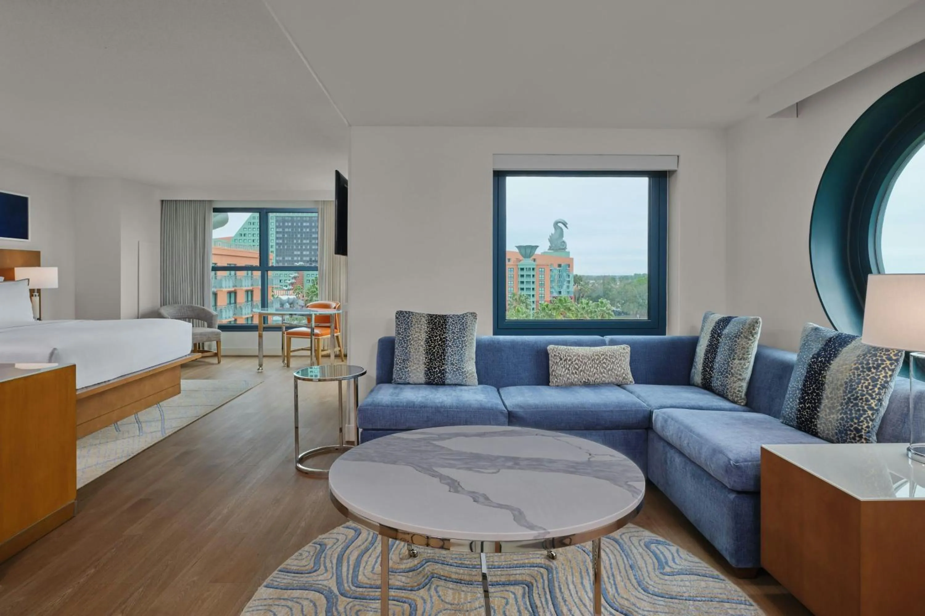 Photo of the whole room, Bed in Walt Disney World Swan