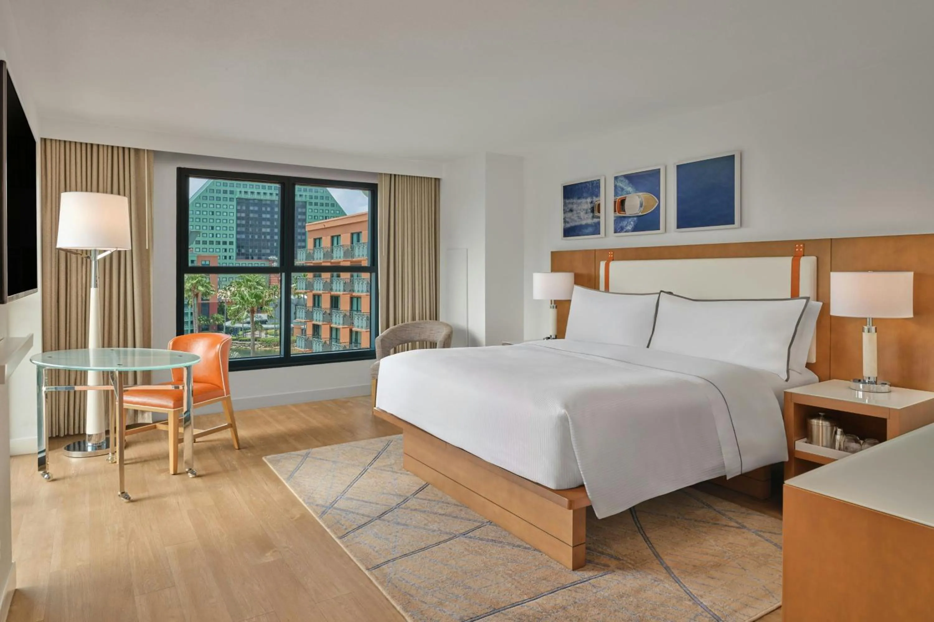 Photo of the whole room, Bed in Walt Disney World Swan