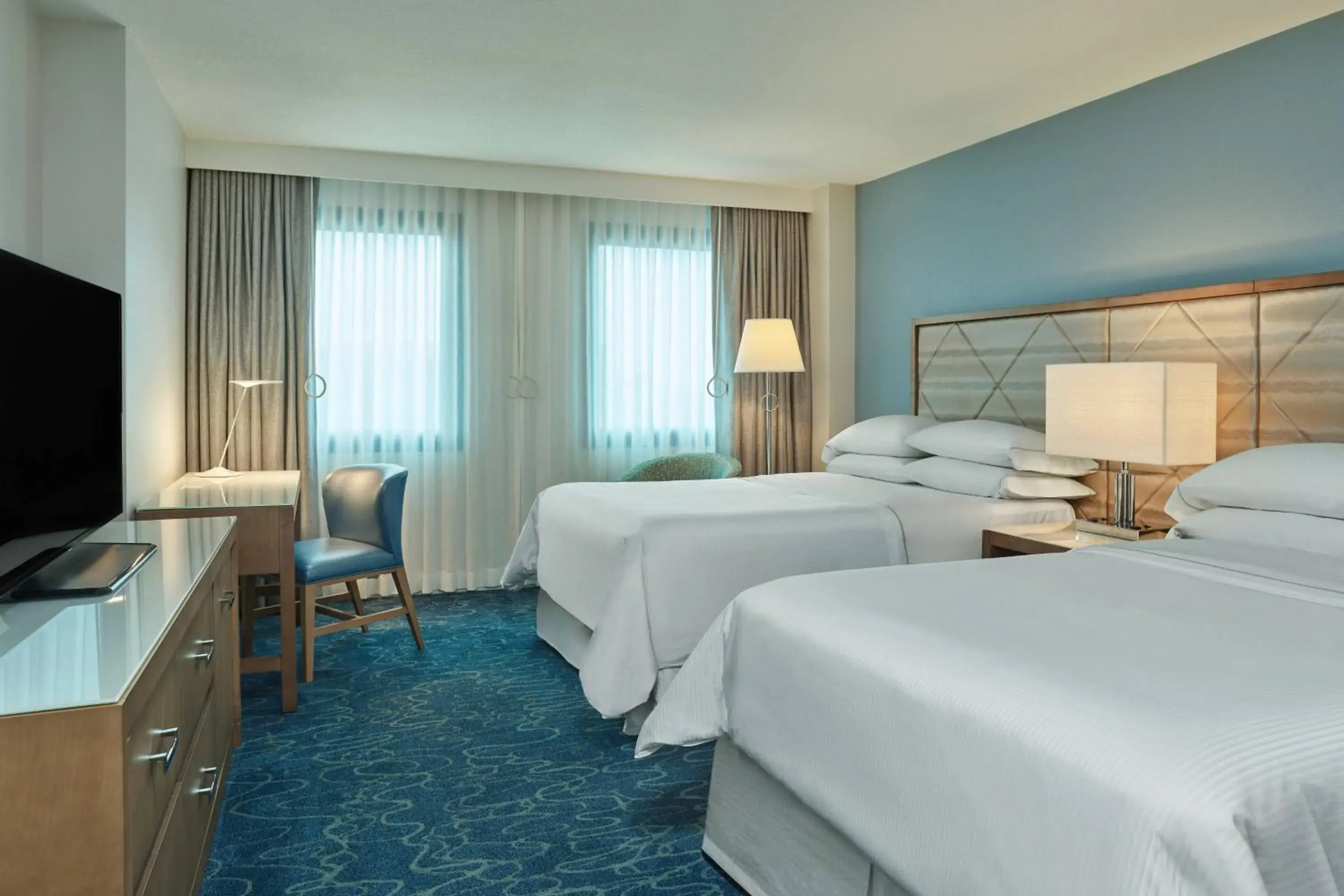 Traditional Double Room with Two Double Beds and Roll-in Shower - Mobility and Hearing Accessible (Includes Early Entry To Disney Theme Parks) in Walt Disney World Dolphin Traditional Double Room with Two Double Beds and Roll-in Shower - Mobility and Hearing Accessible (Includes Early Entry To Disney Theme Parks) in Walt Disney World Dolphin