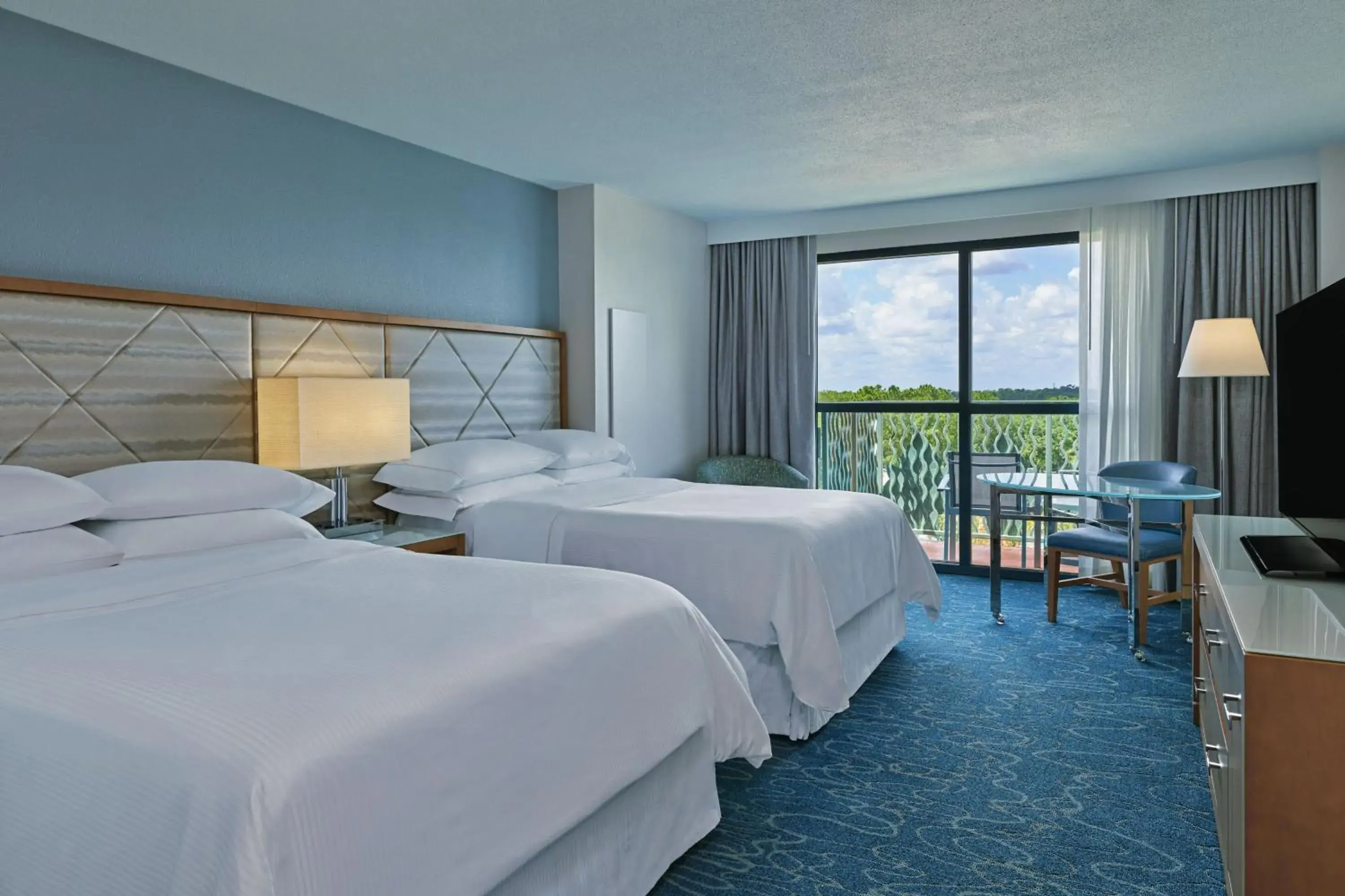 Resort Balcony, Guest room, 2 Double, Resort view, Balcony (Includes Early Entry To Disney Theme Parks) in Walt Disney World Dolphin Resort Balcony, Guest room, 2 Double, Resort view, Balcony (Includes Early Entry To Disney Theme Parks) in Walt Disney World Dolphin
