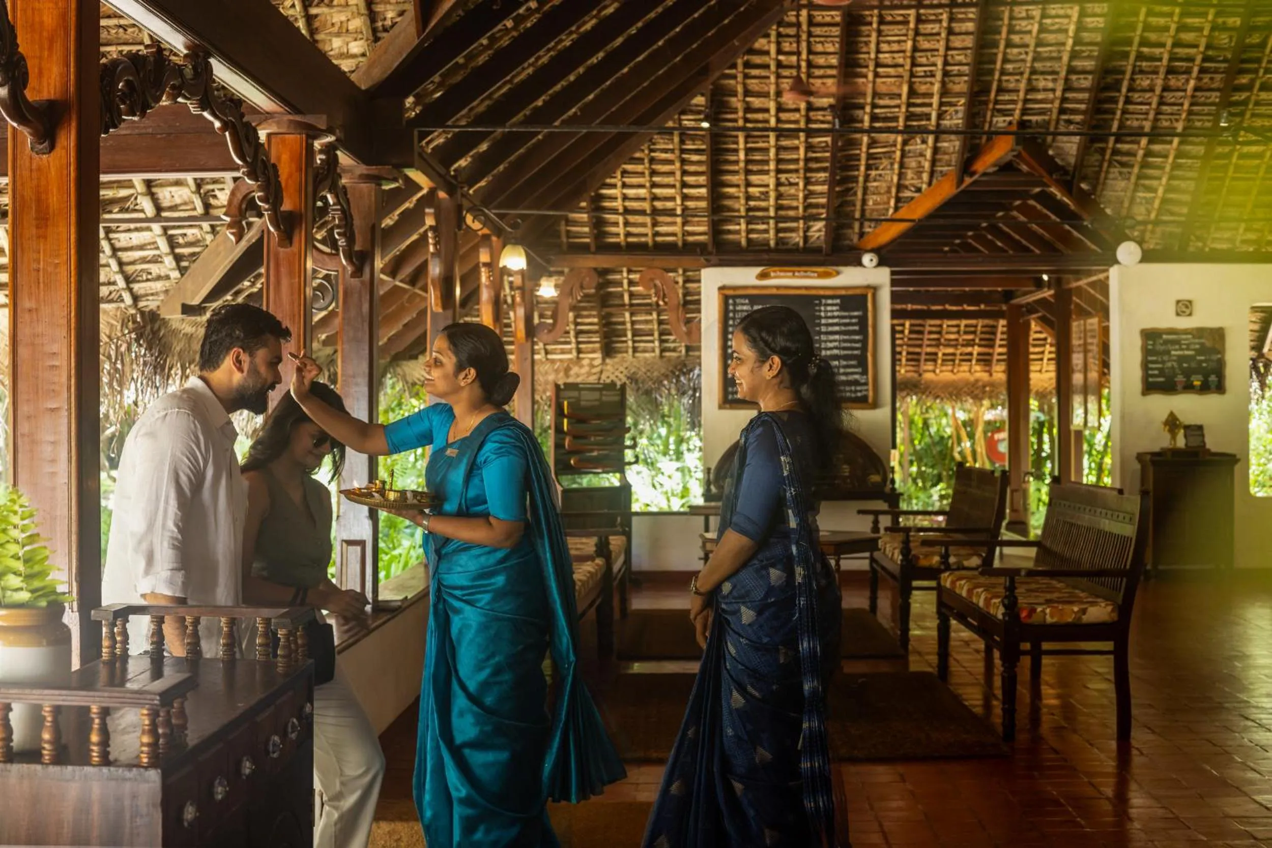 group of guests in Marari Beach Resort Alleppey - A CGH Earth Experience