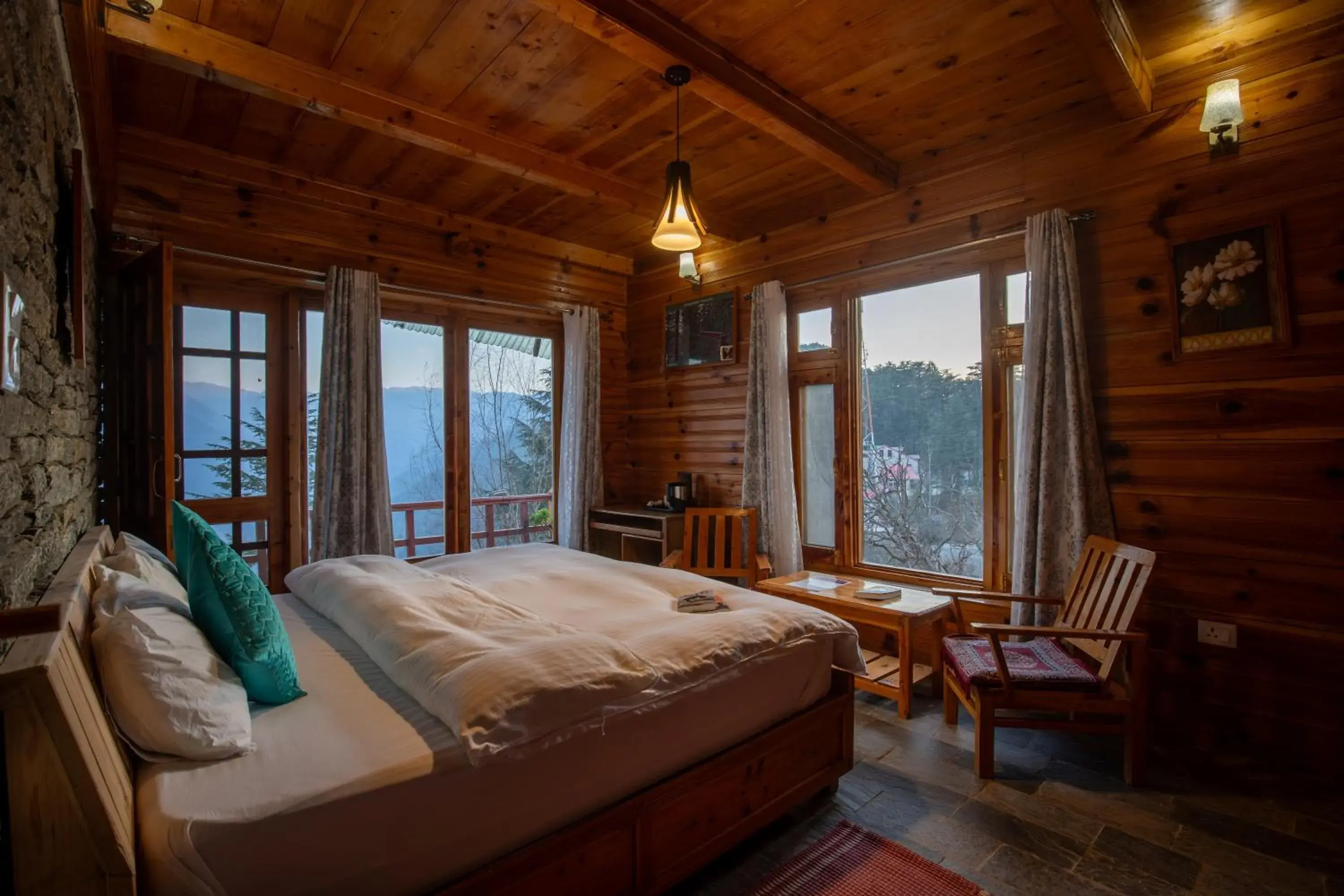 Deluxe Double Room with Balcony in Ishan Log Huts-A boutique home stay Deluxe Double Room with Balcony in Ishan Log Huts-A boutique home stay