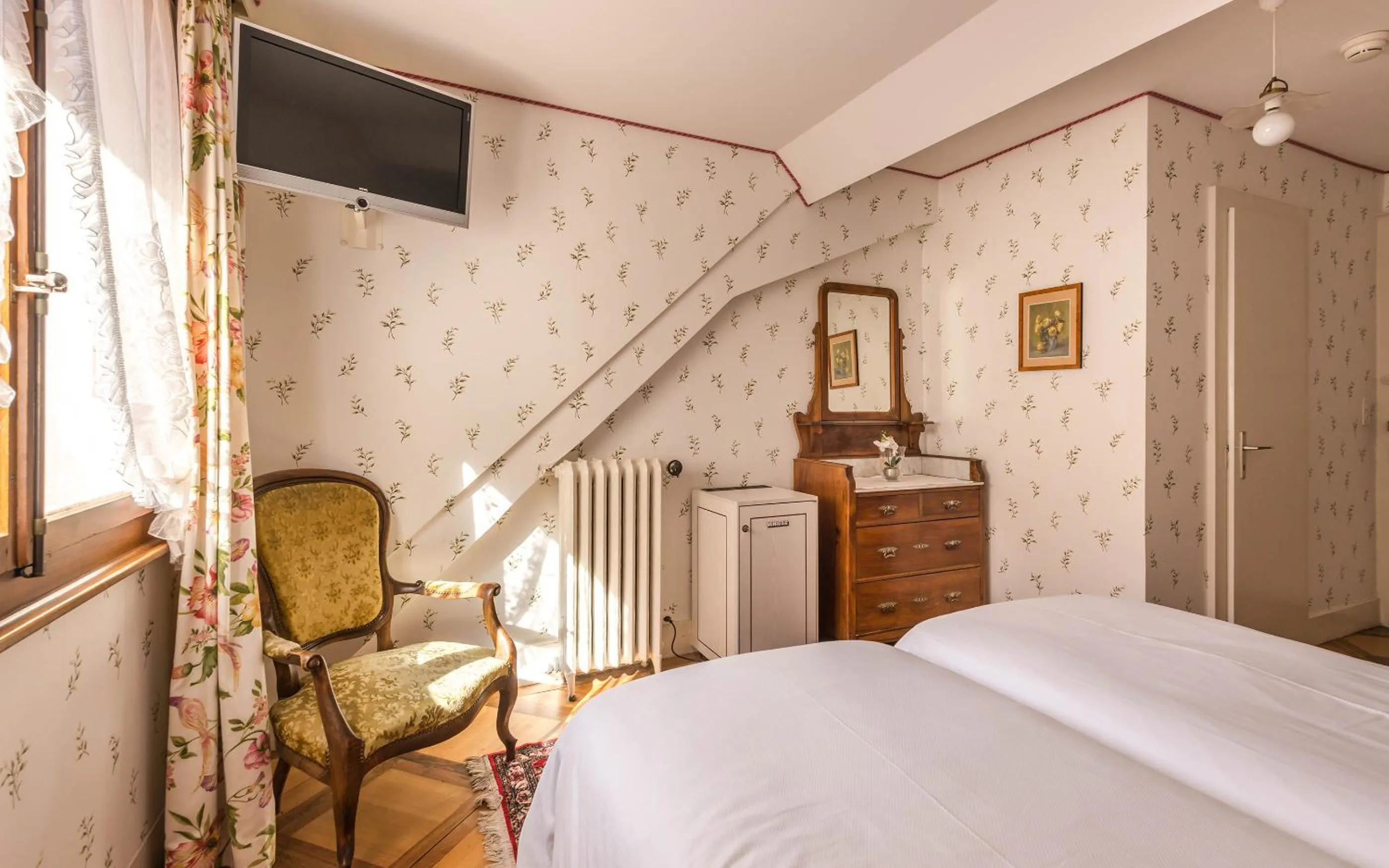 Bed in Swiss Historic Hotel Masson