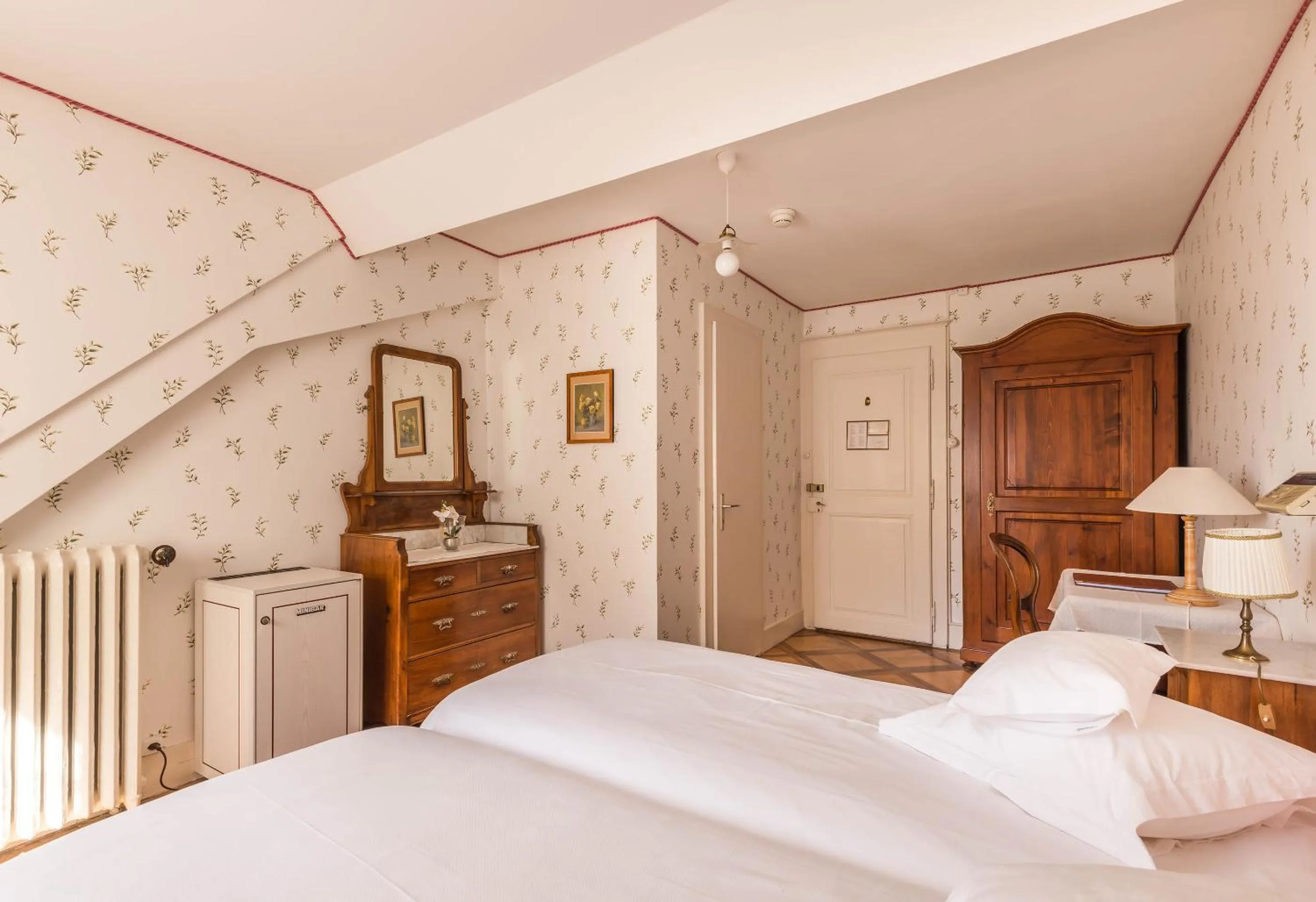 Bed in Swiss Historic Hotel Masson