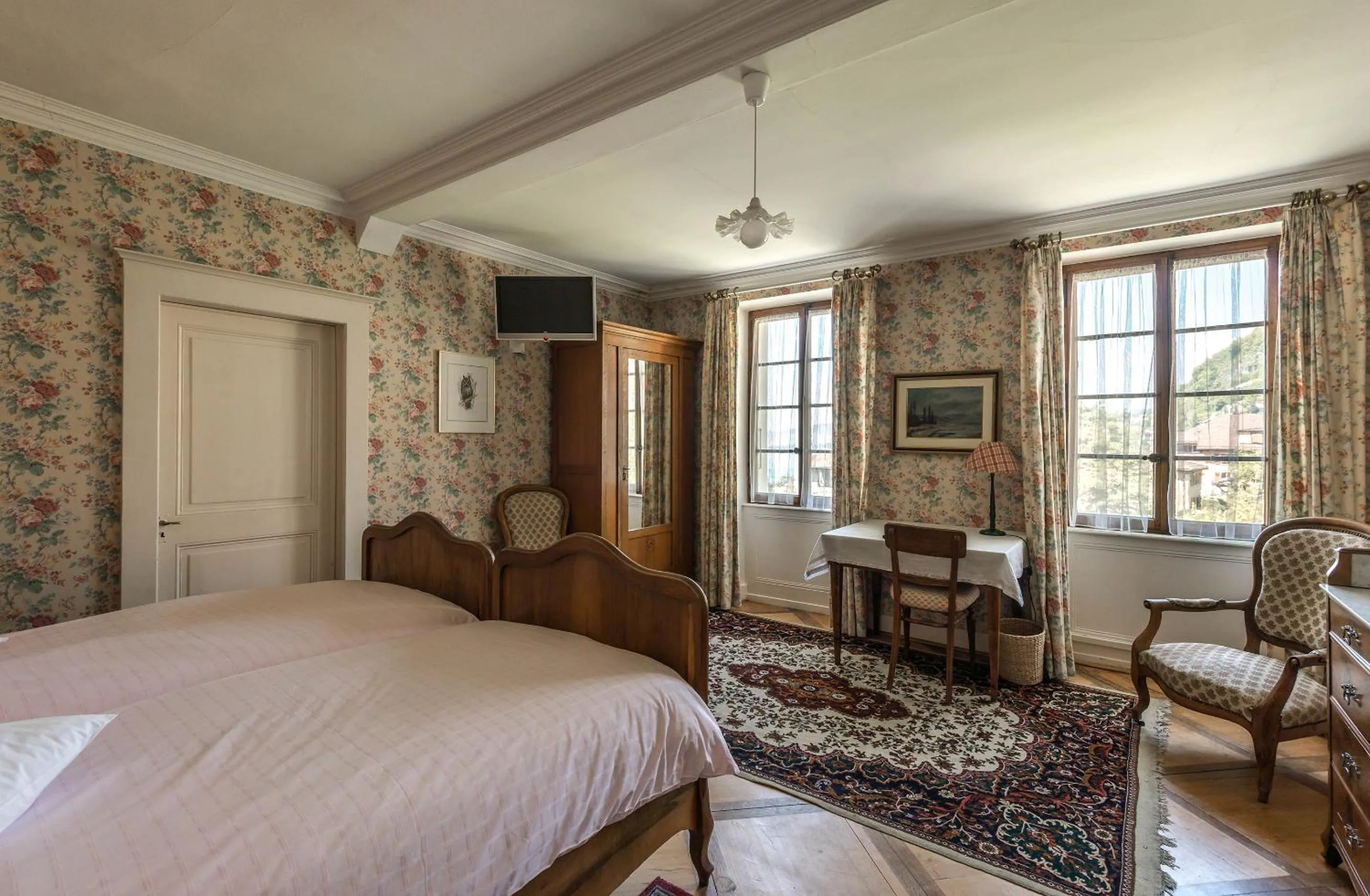 Bed in Swiss Historic Hotel Masson