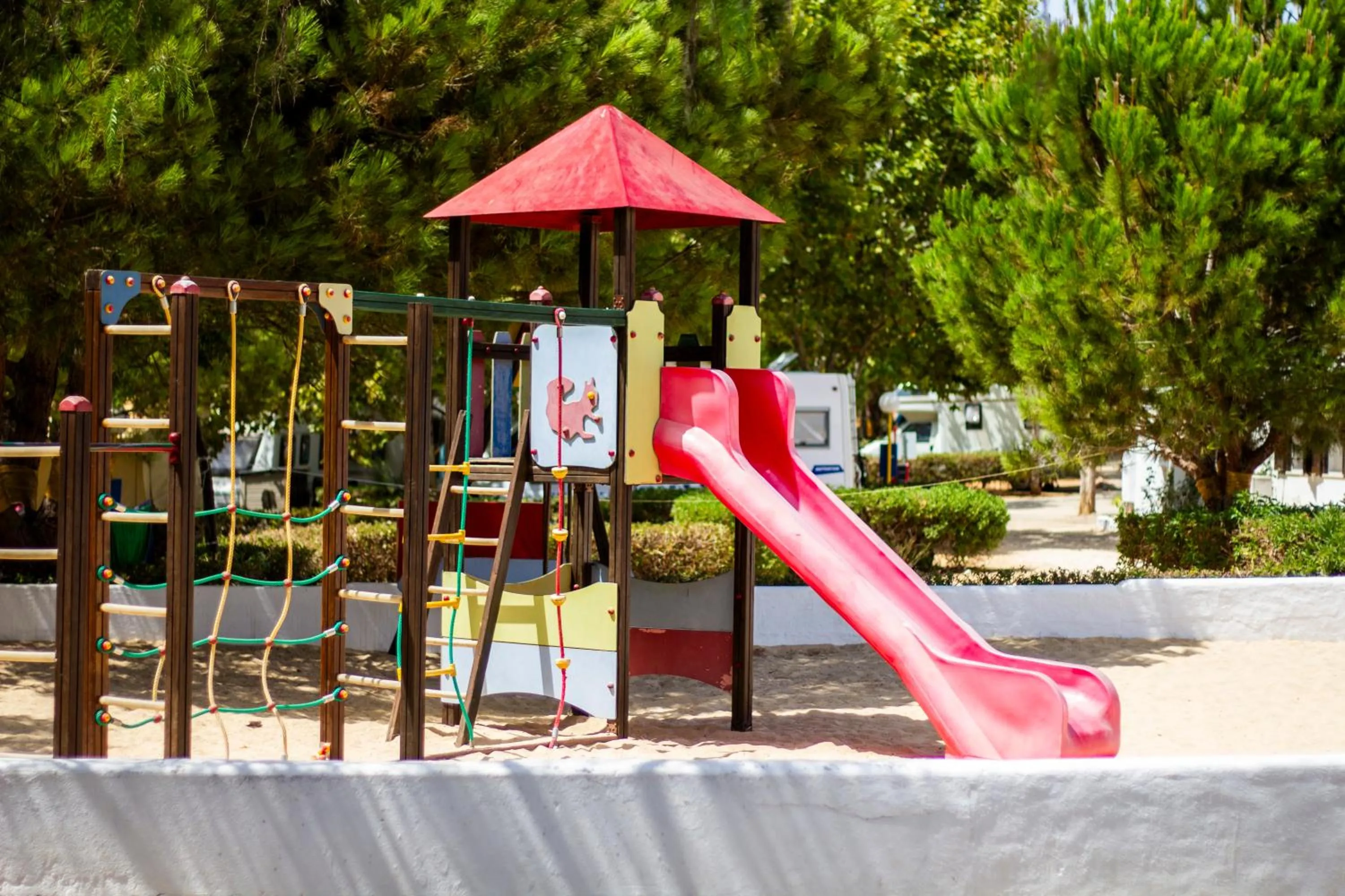 Children play ground in Parque de Campismo Orbitur Valverde