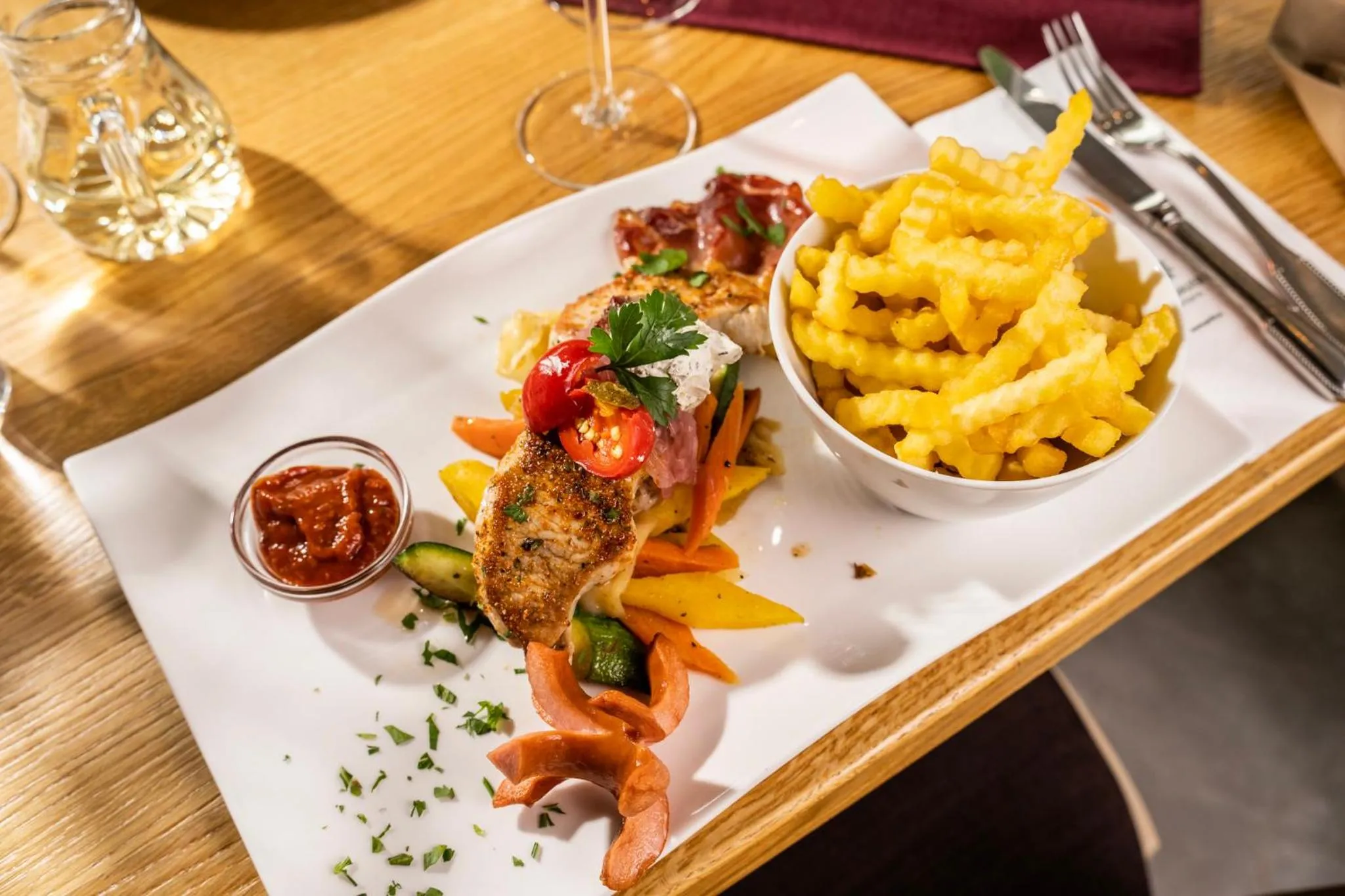 Food and drinks in Wellness Landhaus Parth