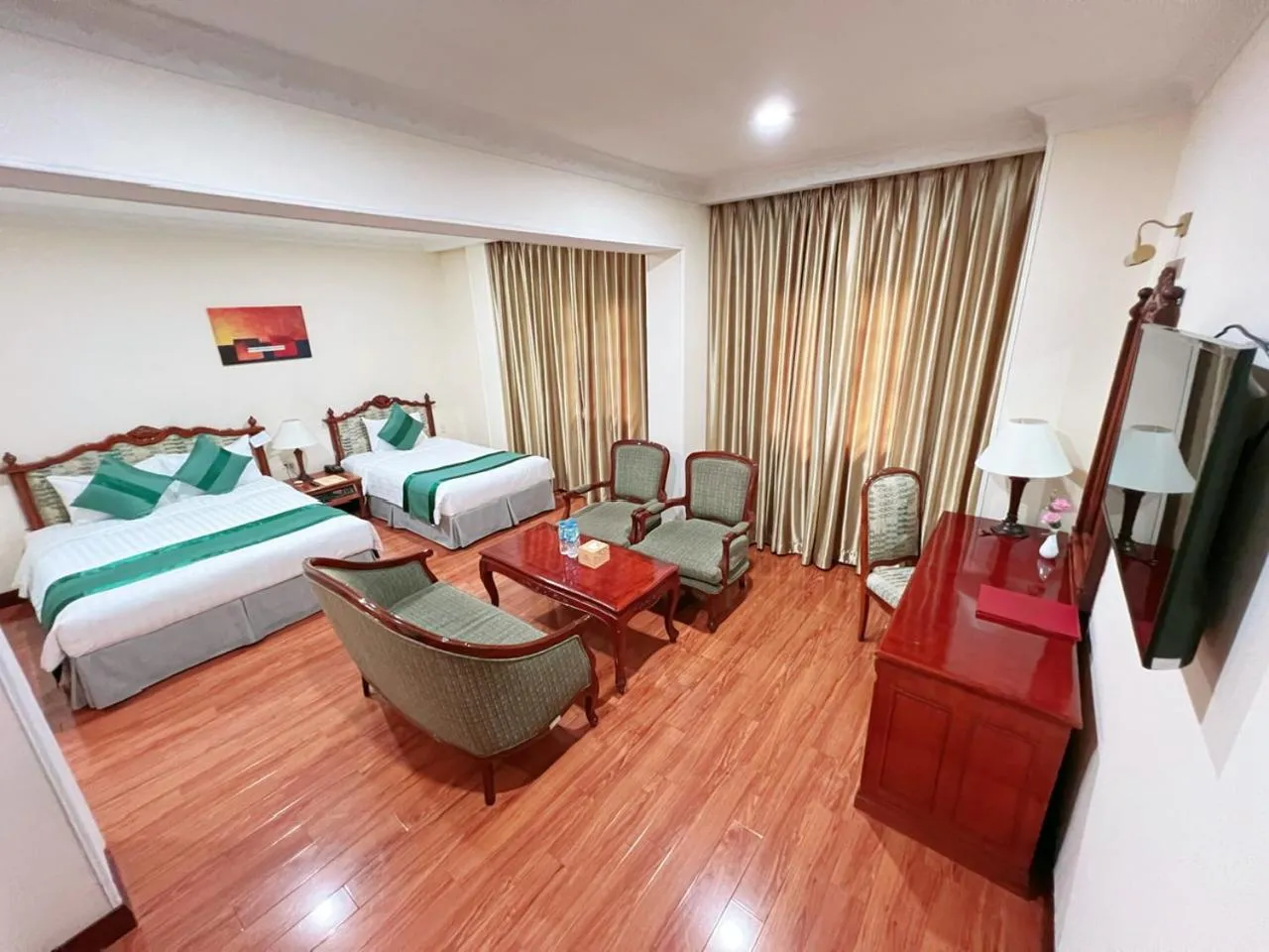 Bed in Riverside Hotel Saigon