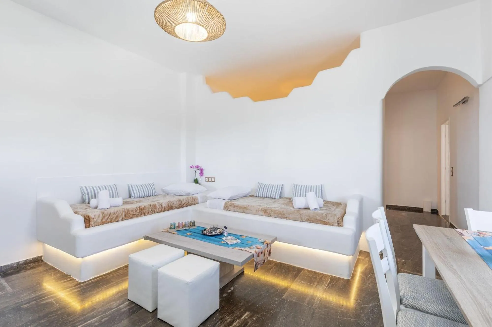 Living room in Mykonian Breeze