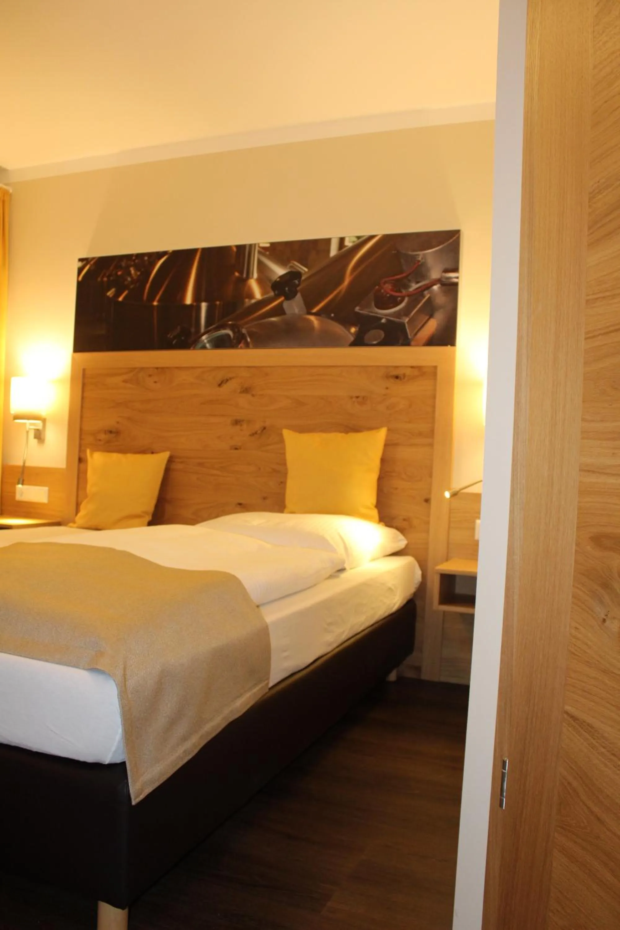 Decorative detail, Bed in Hotel Brauereigasthof Amberger