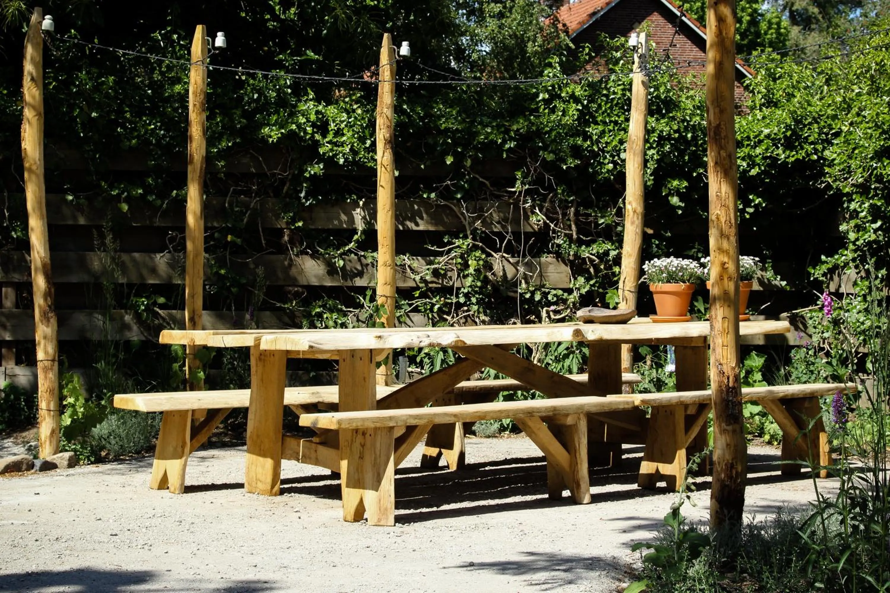 Garden view in B&B Perron 22