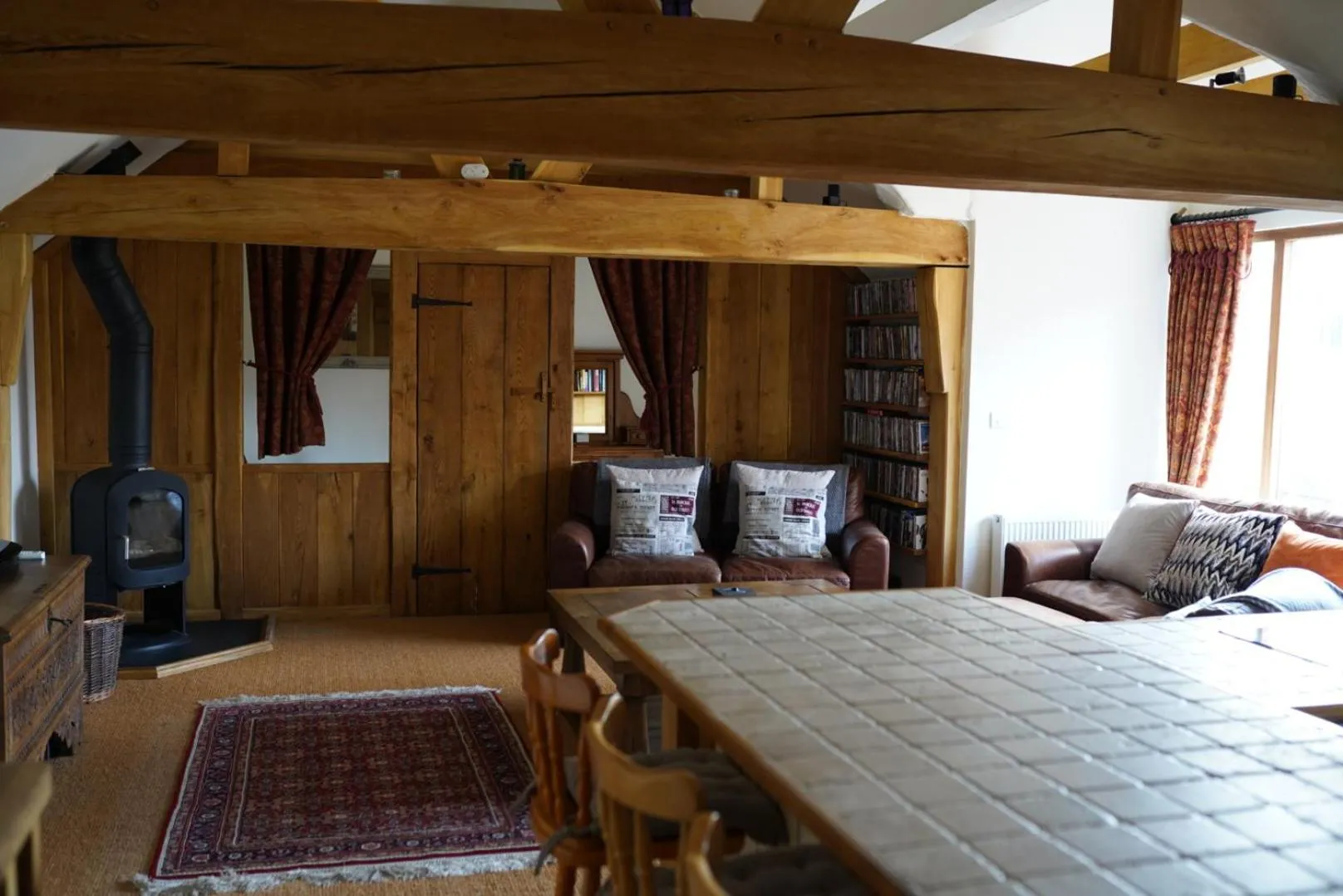 Living room in Finchden Barn