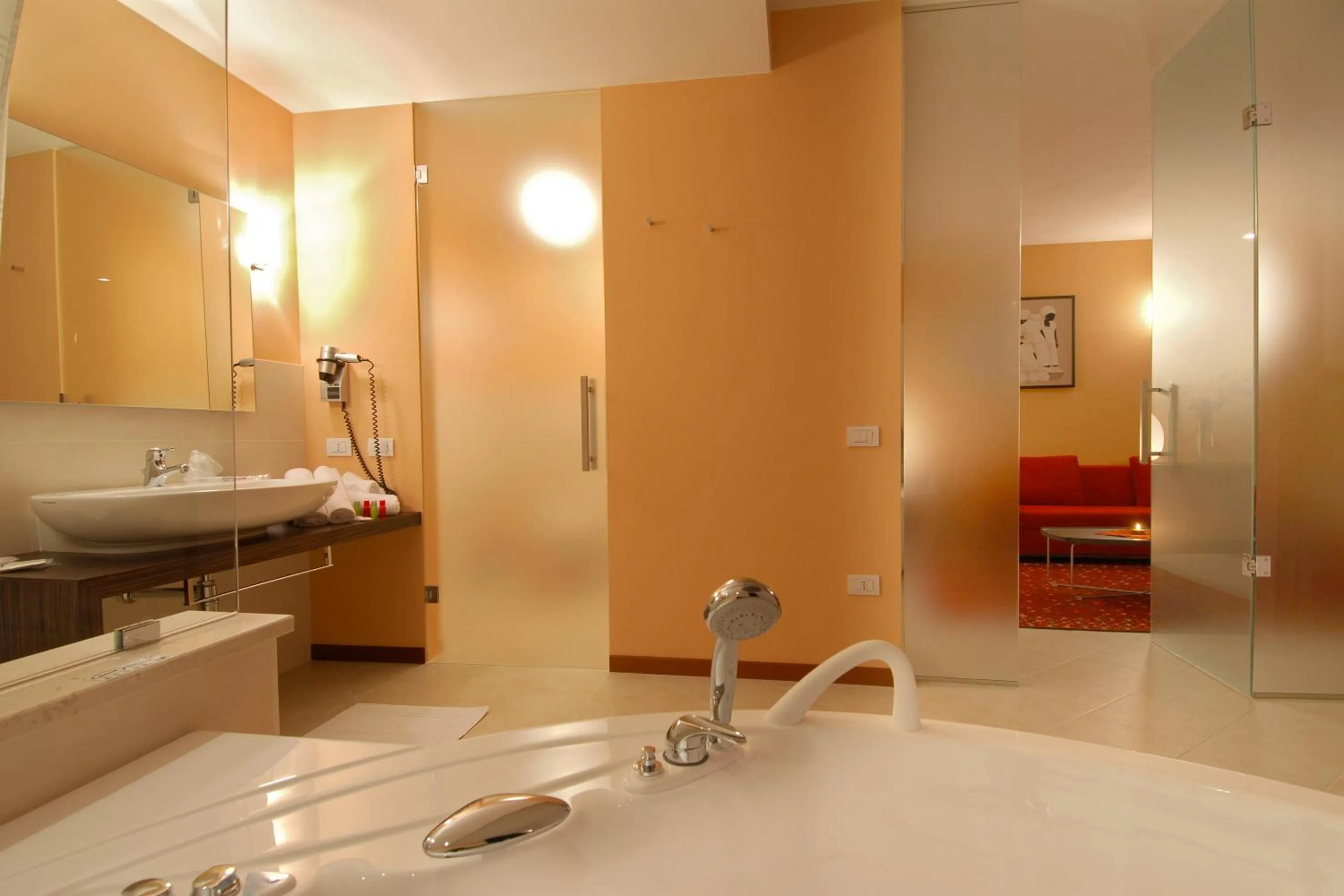 Bathroom in Rosso Frizzante