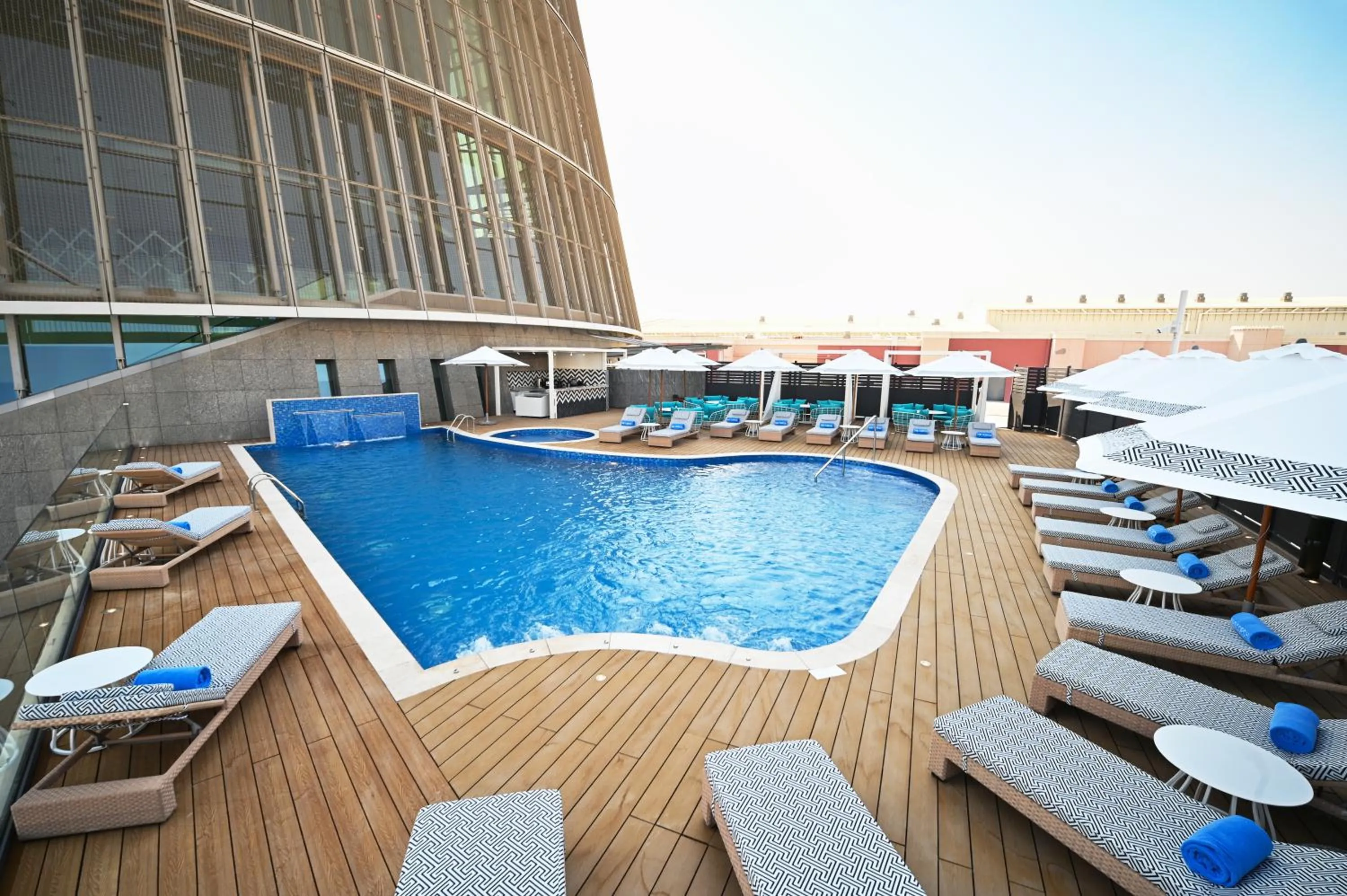 Pool view in The Torch Doha
