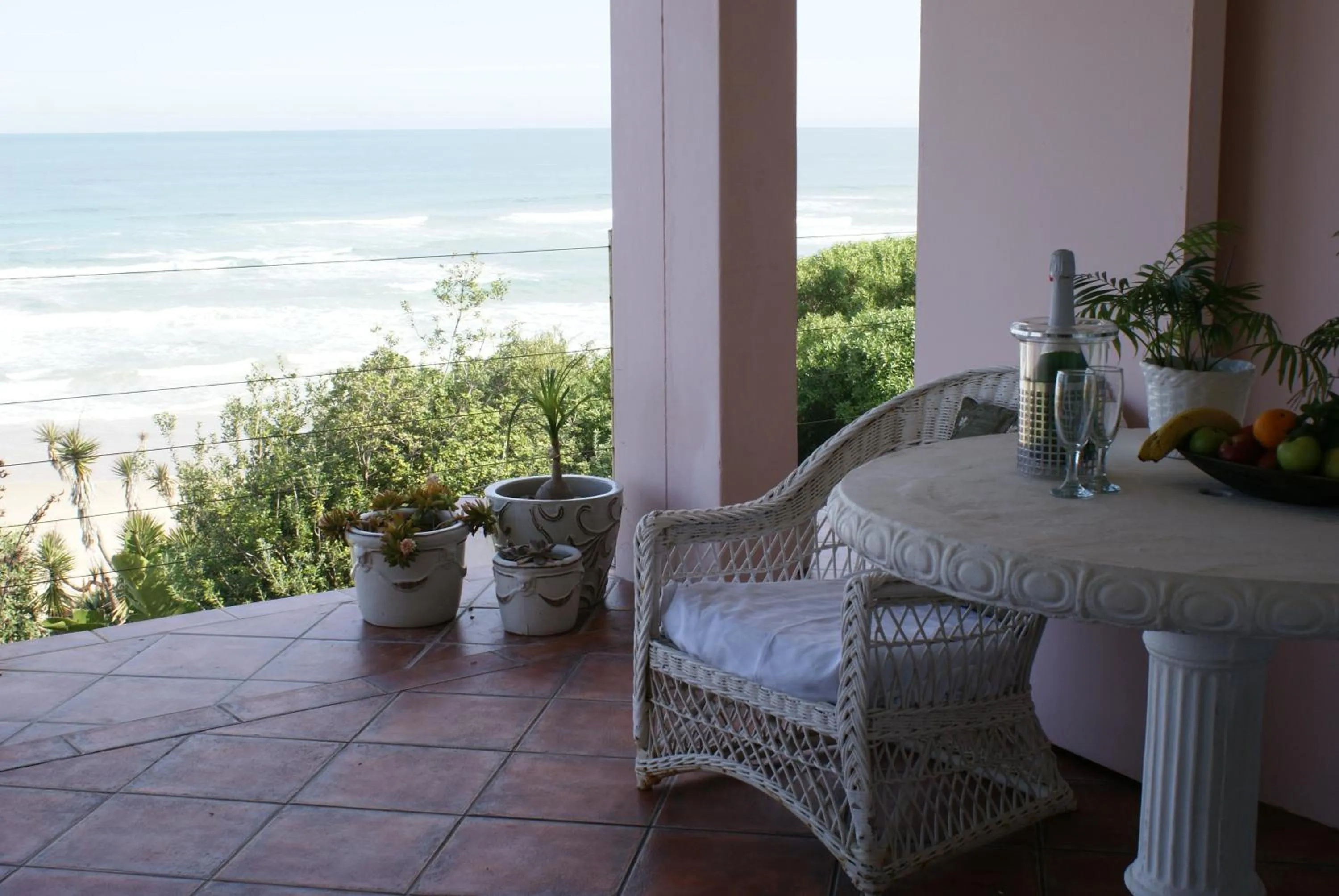 Balcony/Terrace in The Pink Lodge on The Beach