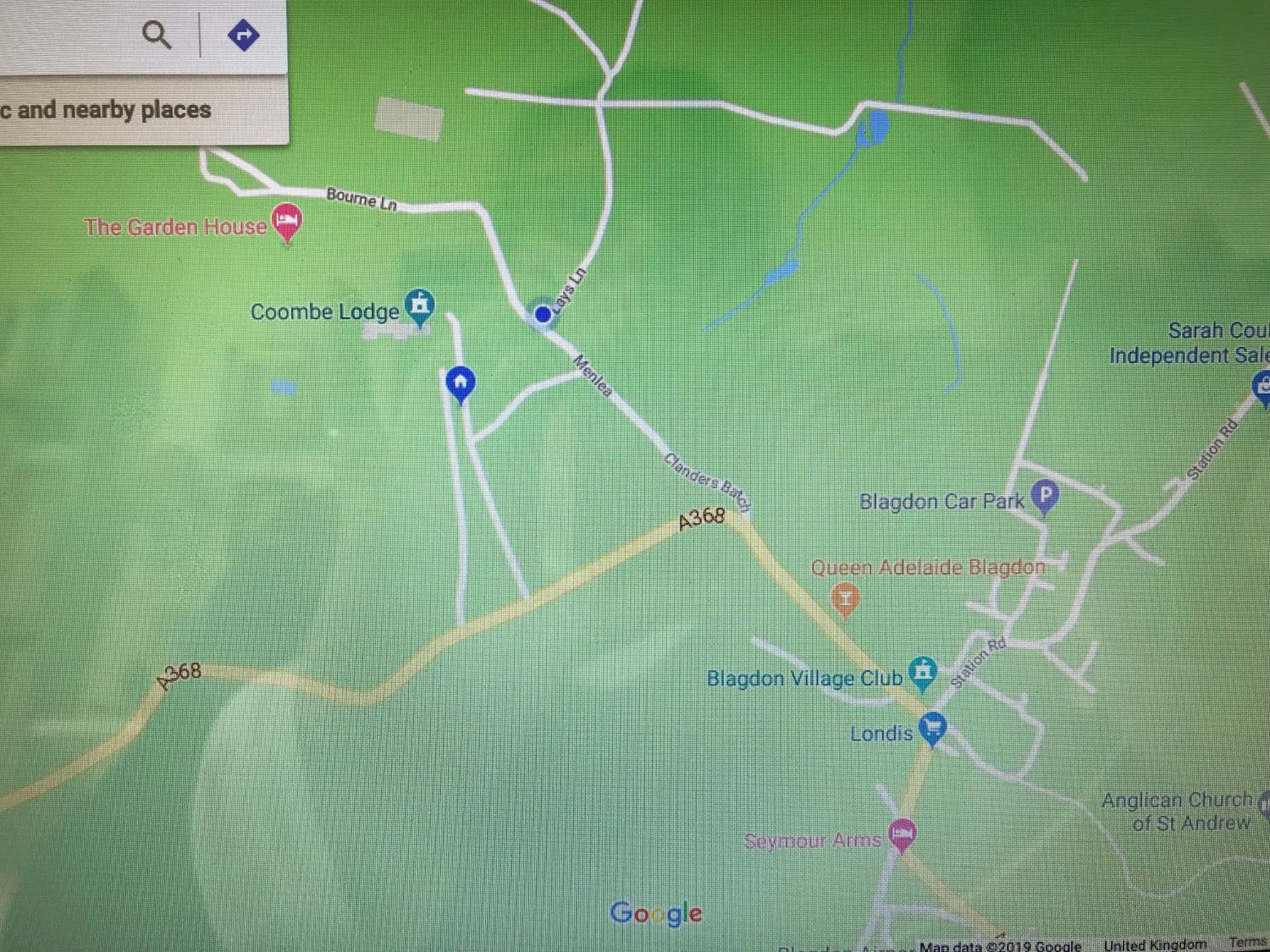 Location in Coombe Lodge Farm House