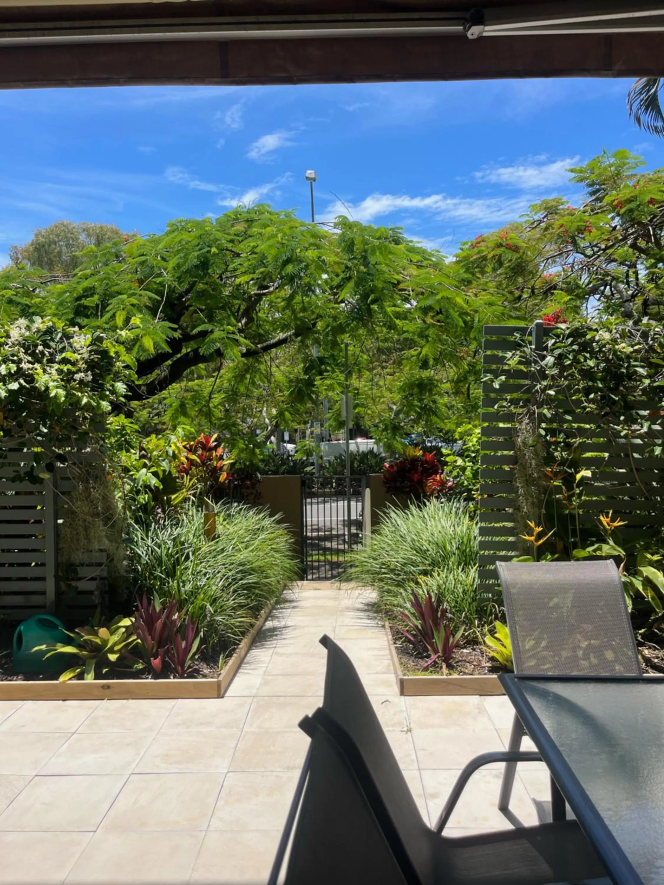 Patio in The Village Holiday Apartments at Burleigh Heads