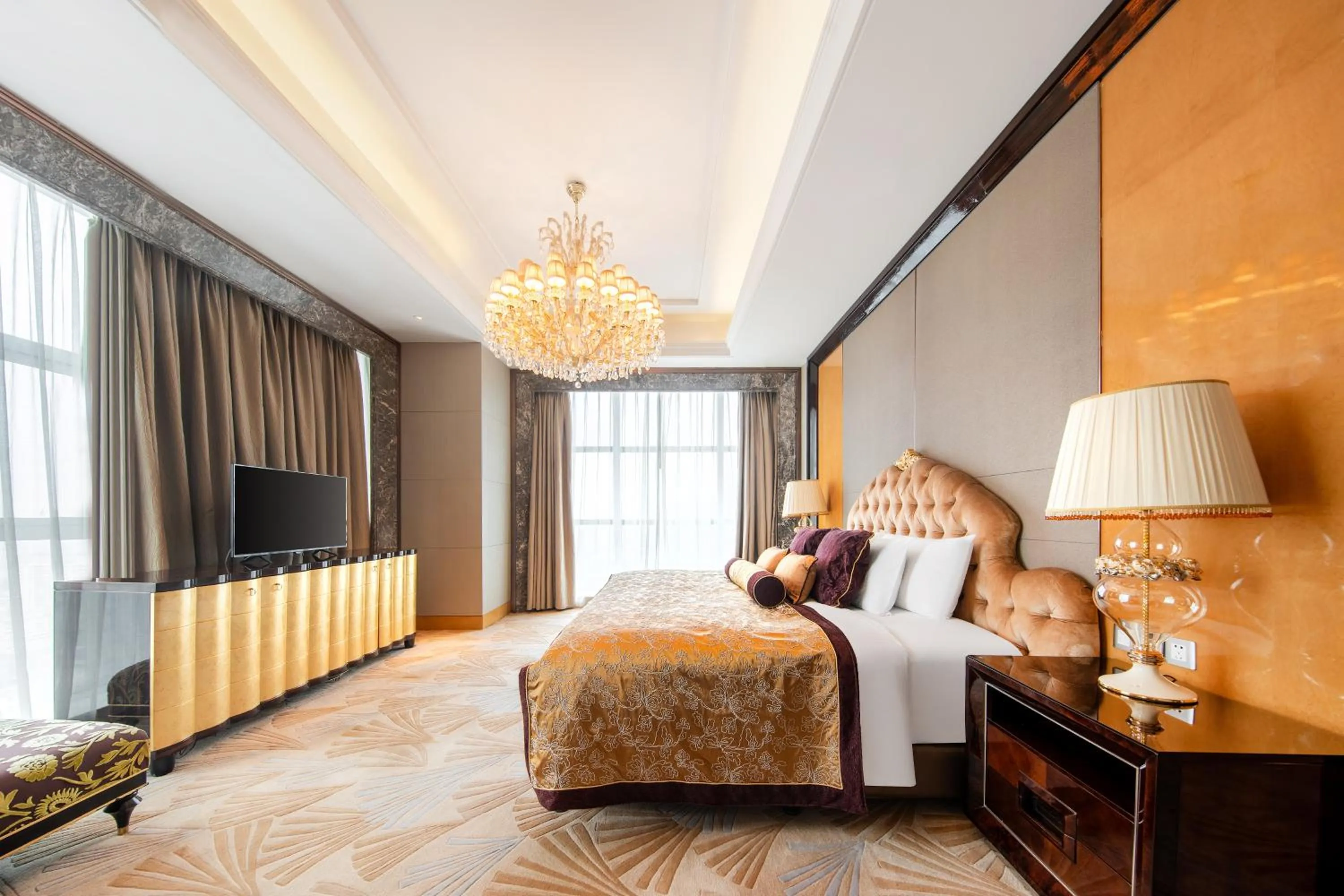 Photo of the whole room, Bed in Wanda Realm Langfang
