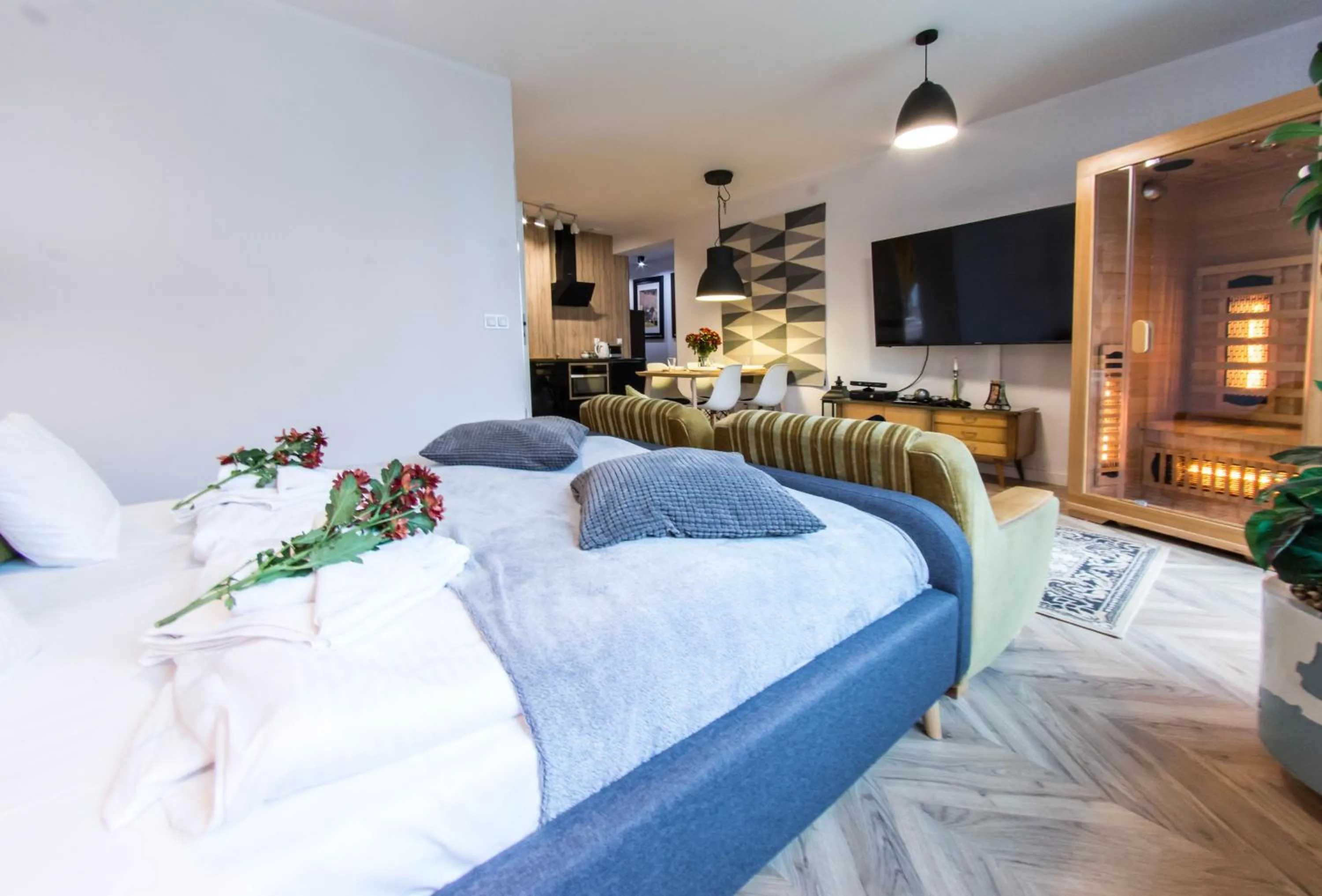 Sauna, Bed in Apartamenty Izerskie - ul. Cicha 13H-I