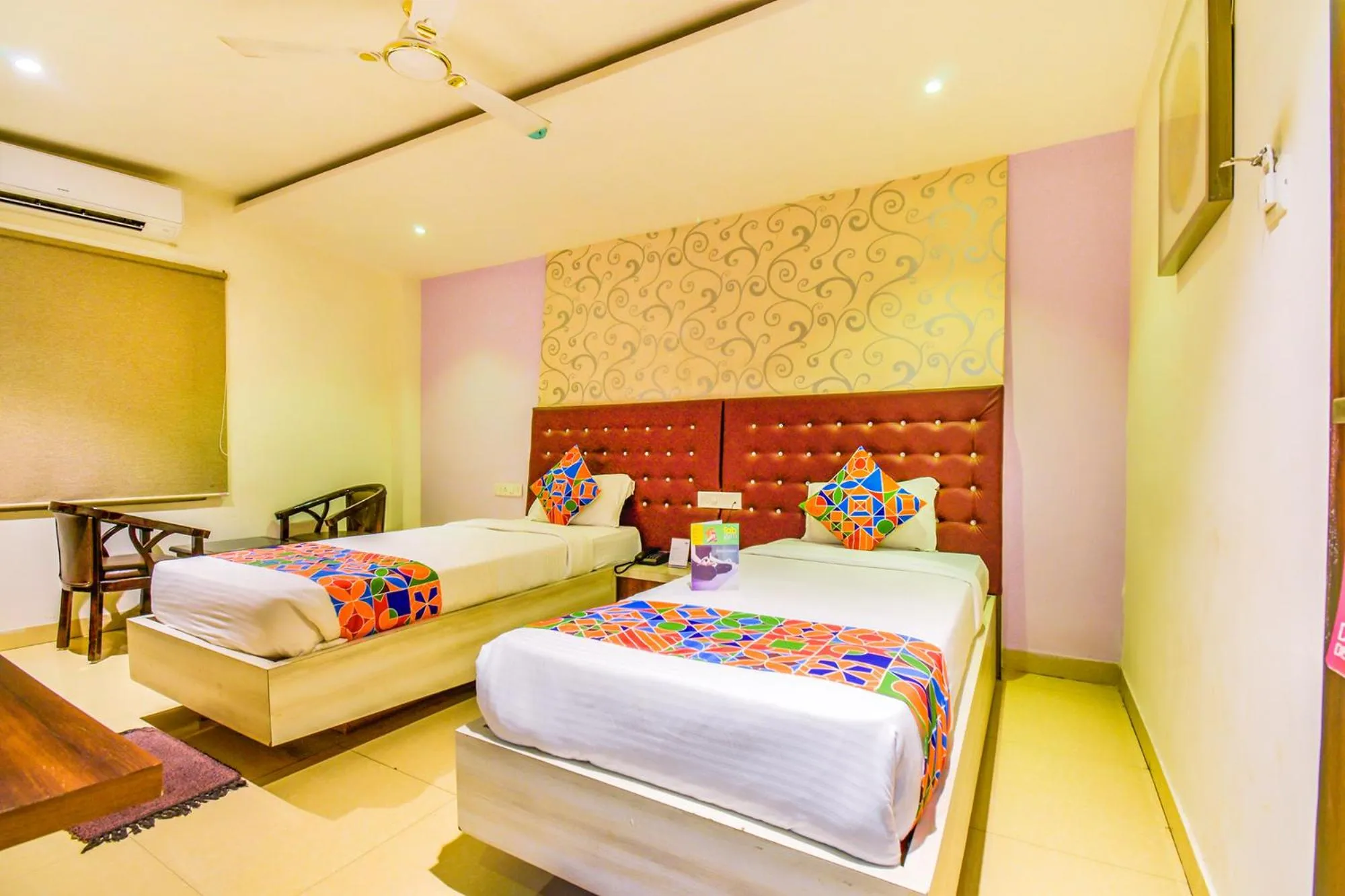 View (from property/room), Bed in FabHotel Pentagon Next - Bhubaneswar Railway Station