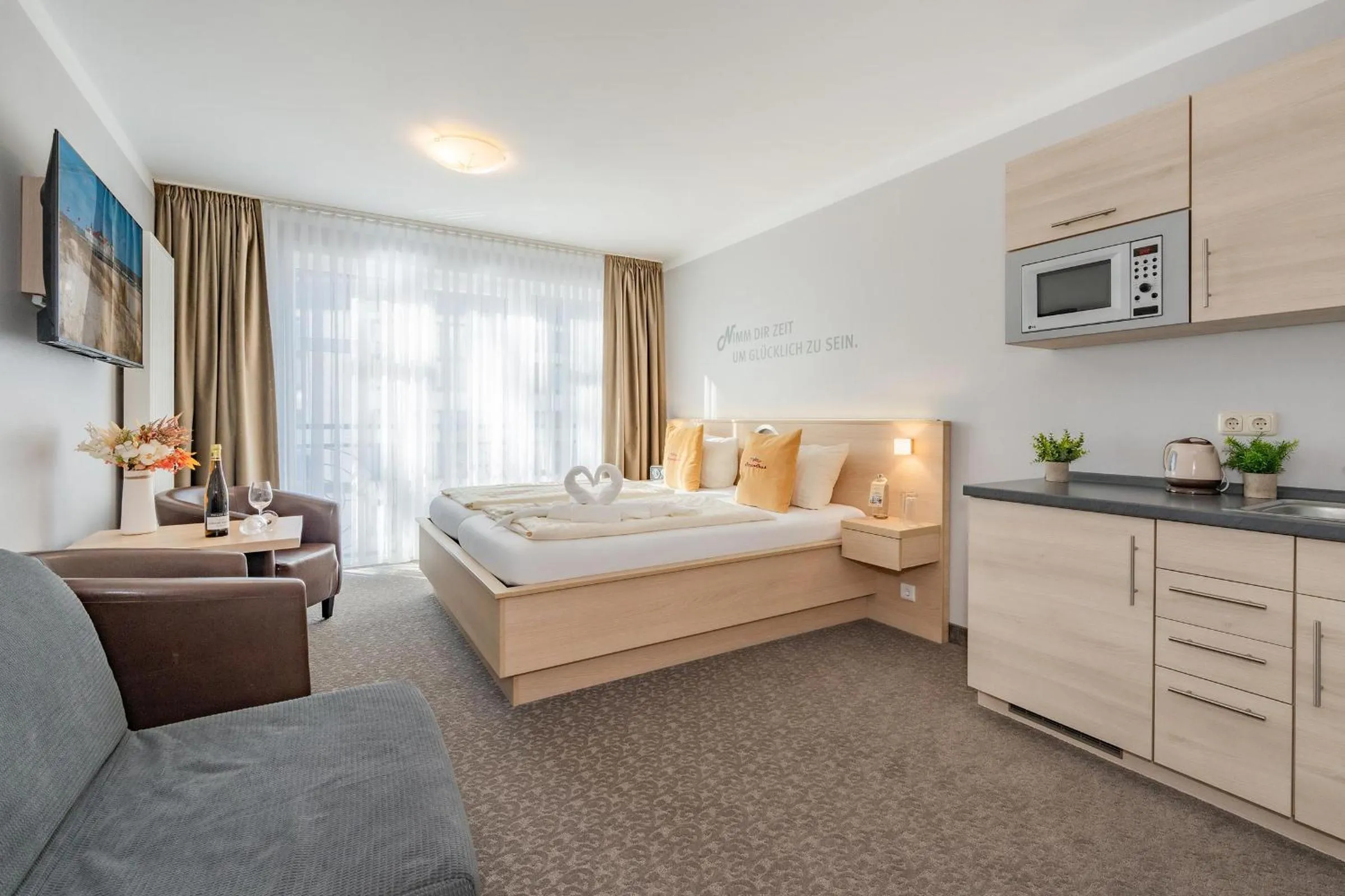 Bed in Aparthotel Strandhus