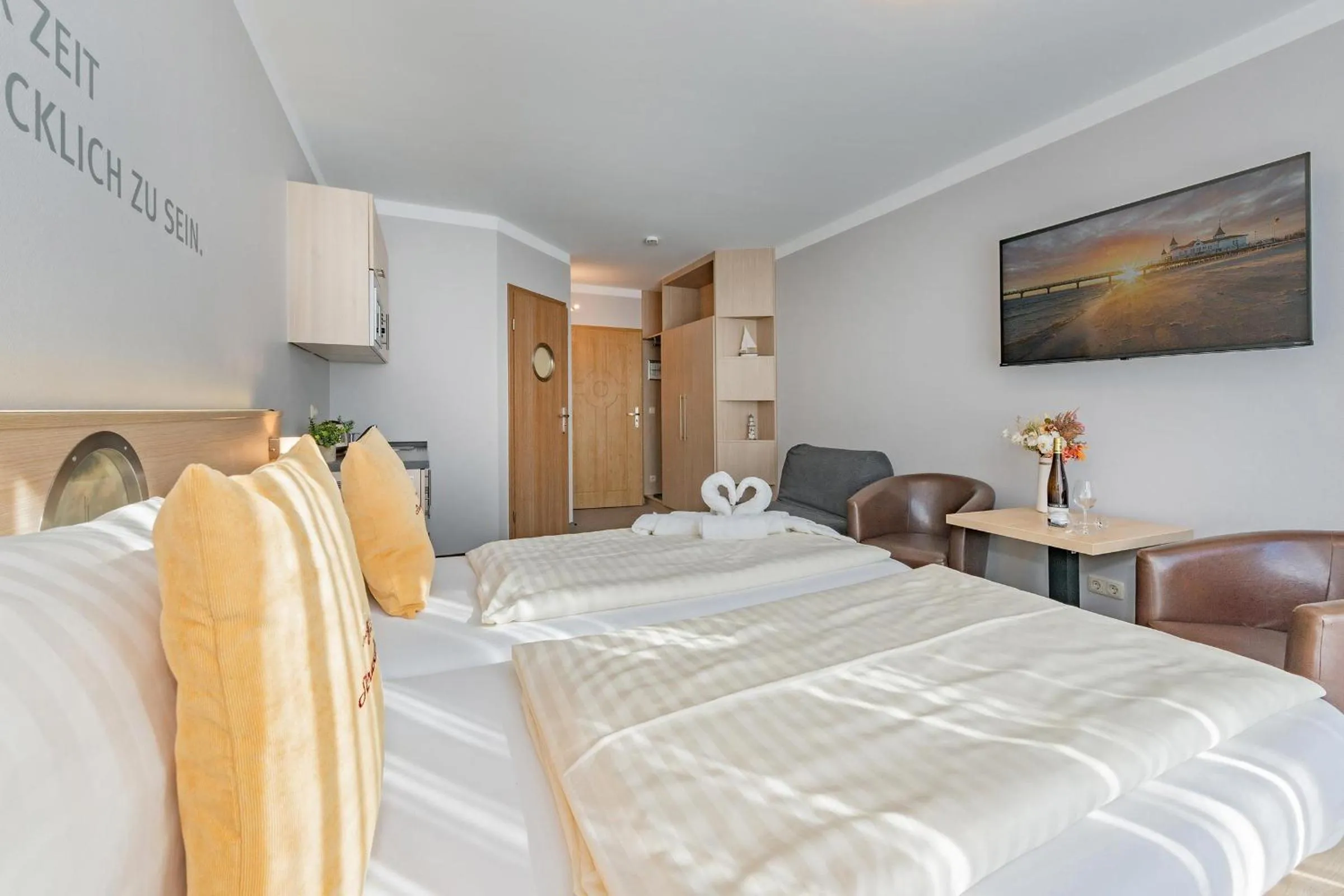 Bed in Aparthotel Strandhus