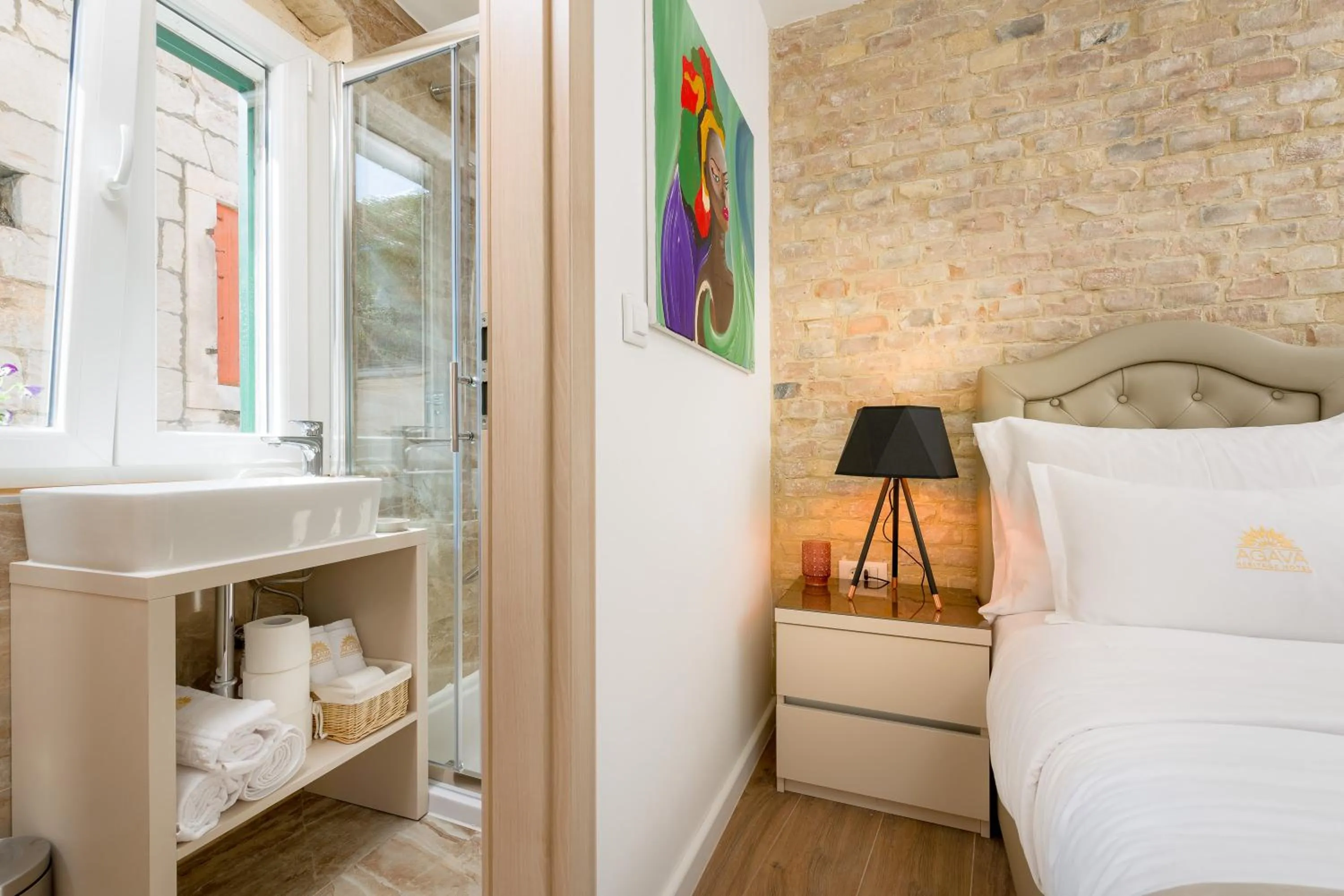 Bed in Agava Lux Rooms&Pool