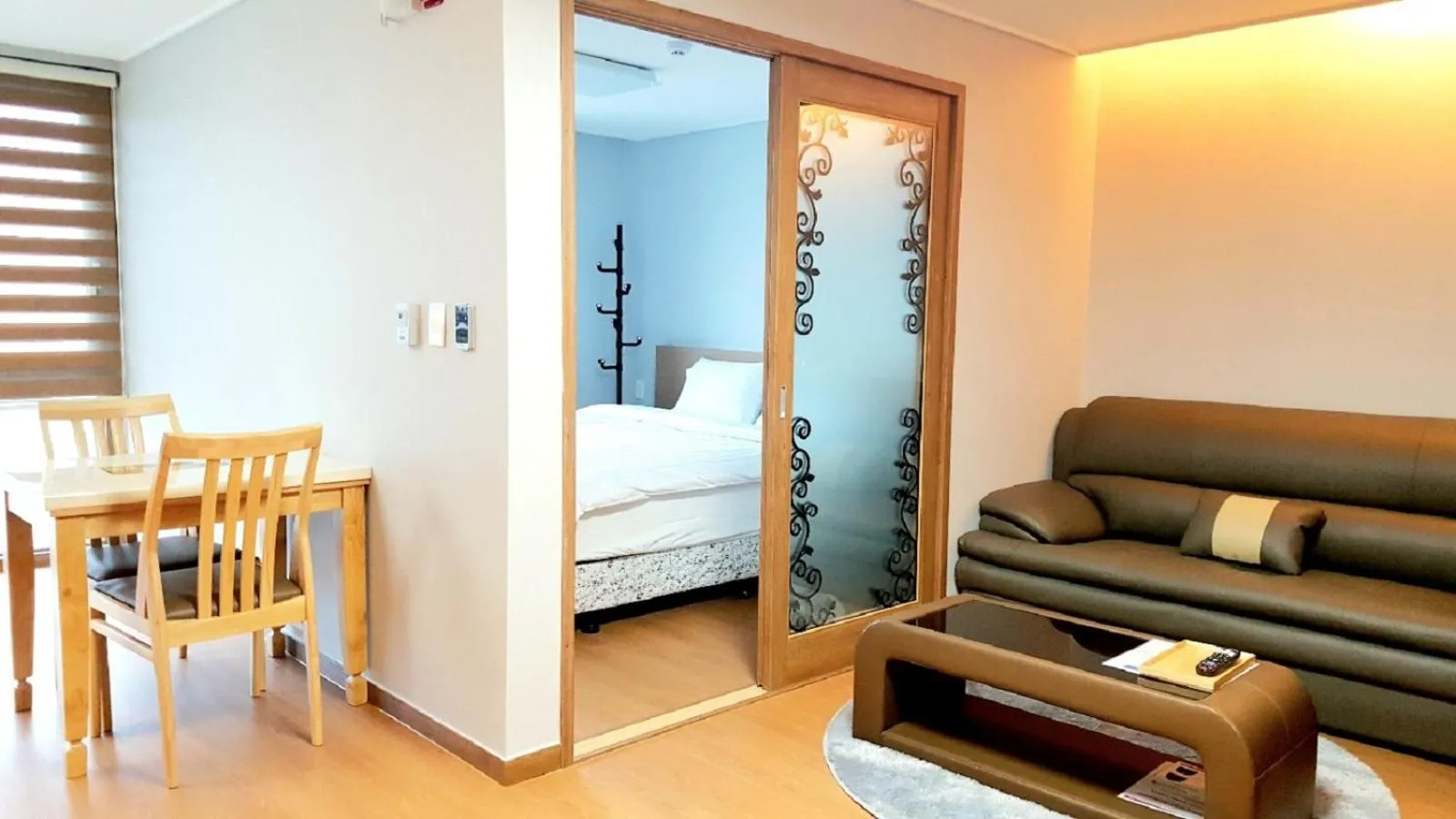 Decorative detail, Bed in Residence Hotel K Okpo