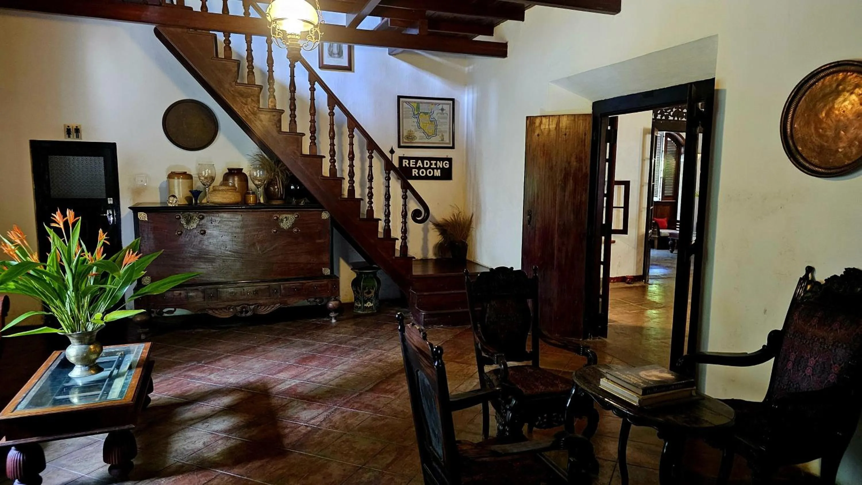 Seating area in Nooit Gedacht Heritage Hotel (Original Dutch Governors House)