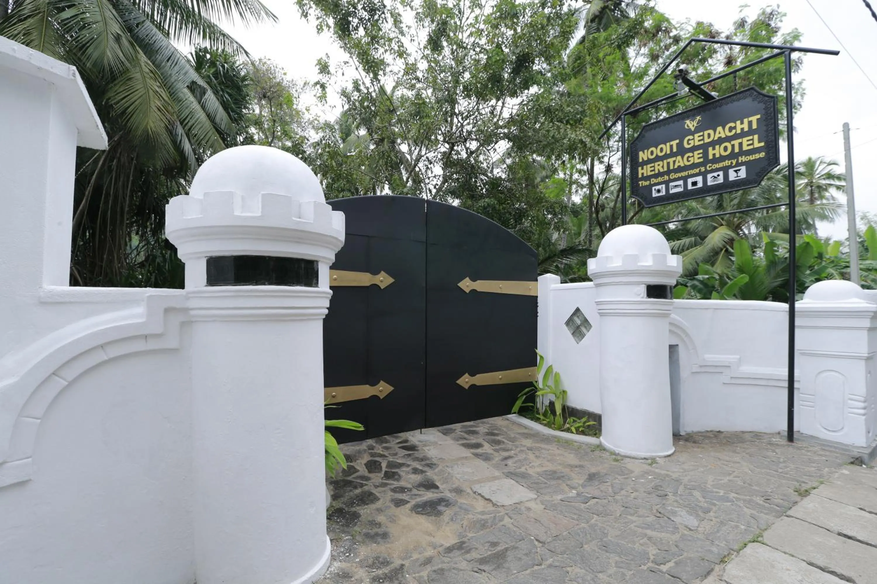 Facade/entrance in Nooit Gedacht Heritage Hotel (Original Dutch Governors House)