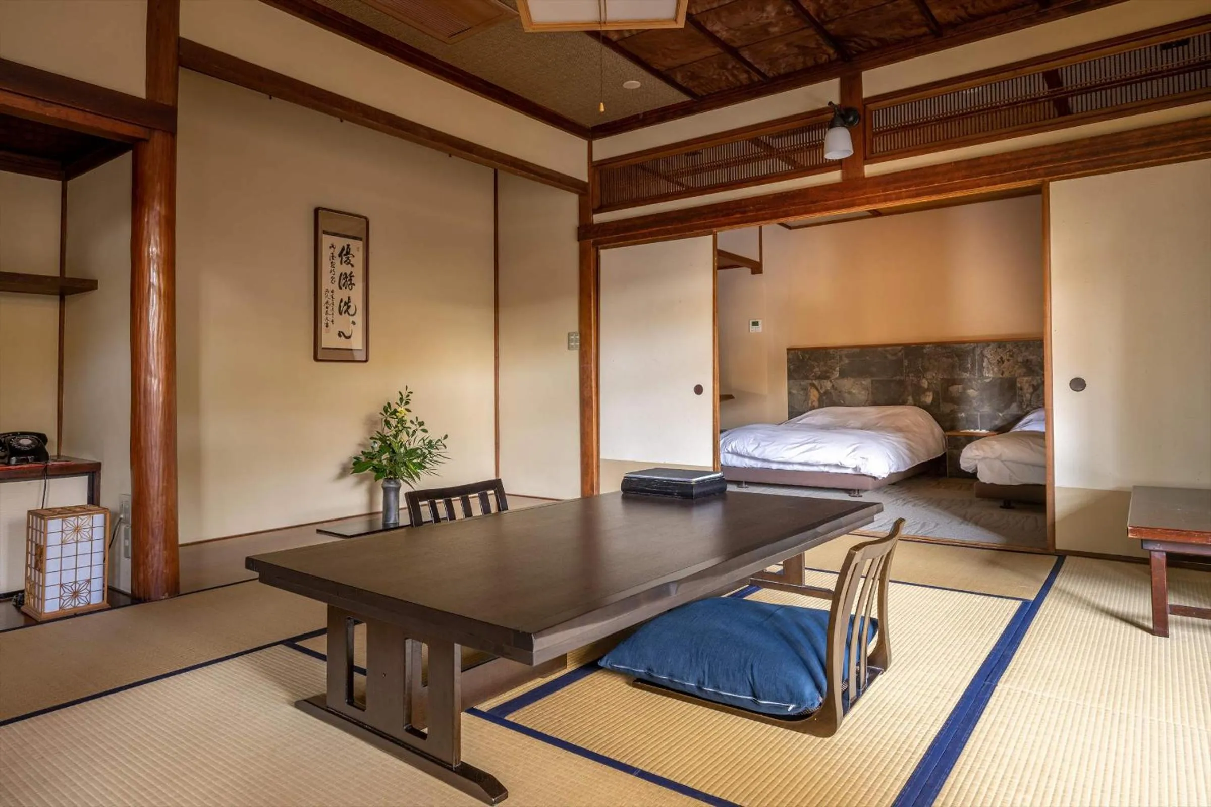 Bed in Jinya Ryokan