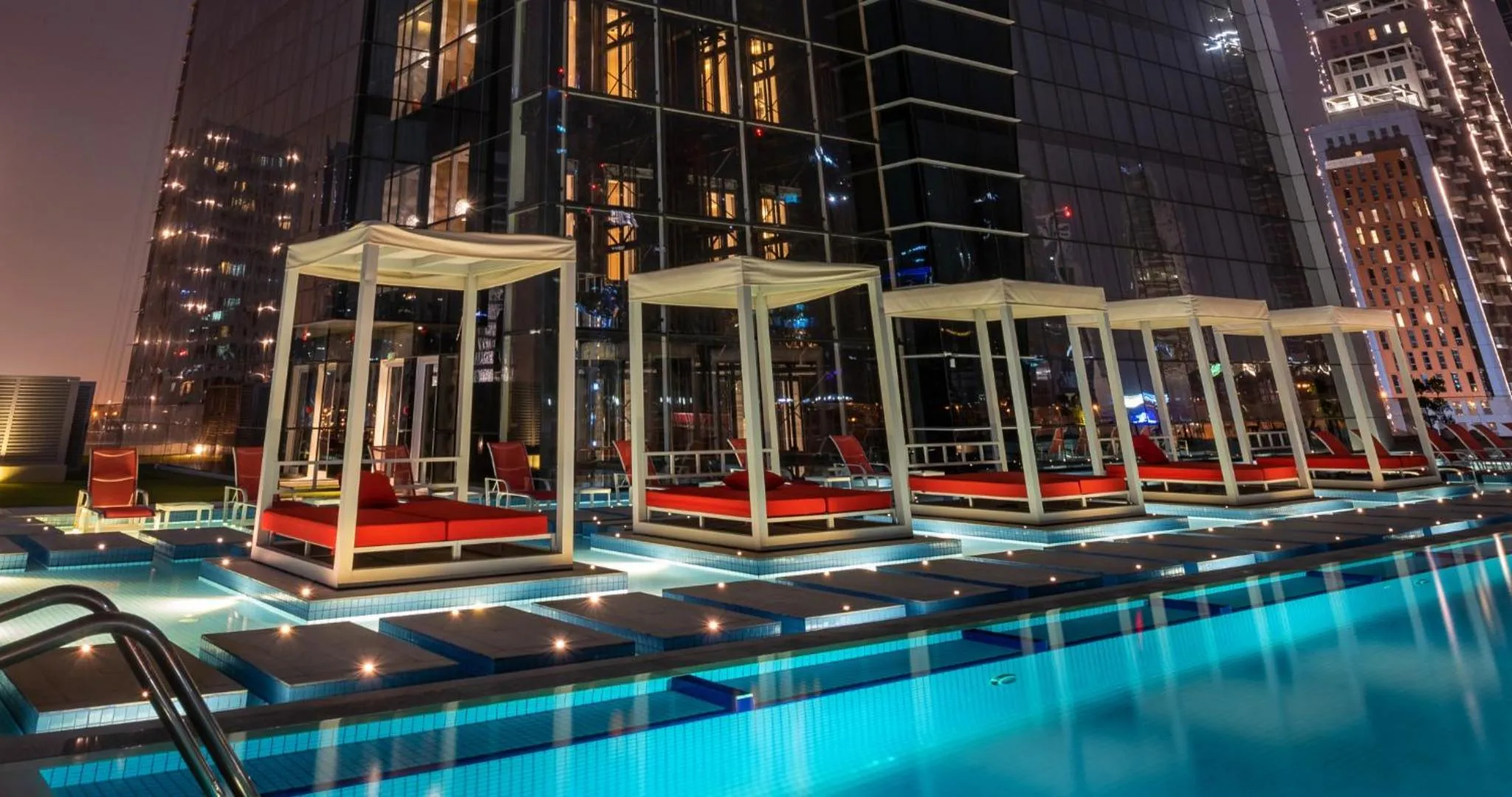 Pool view in Canal Central Hotel Business Bay