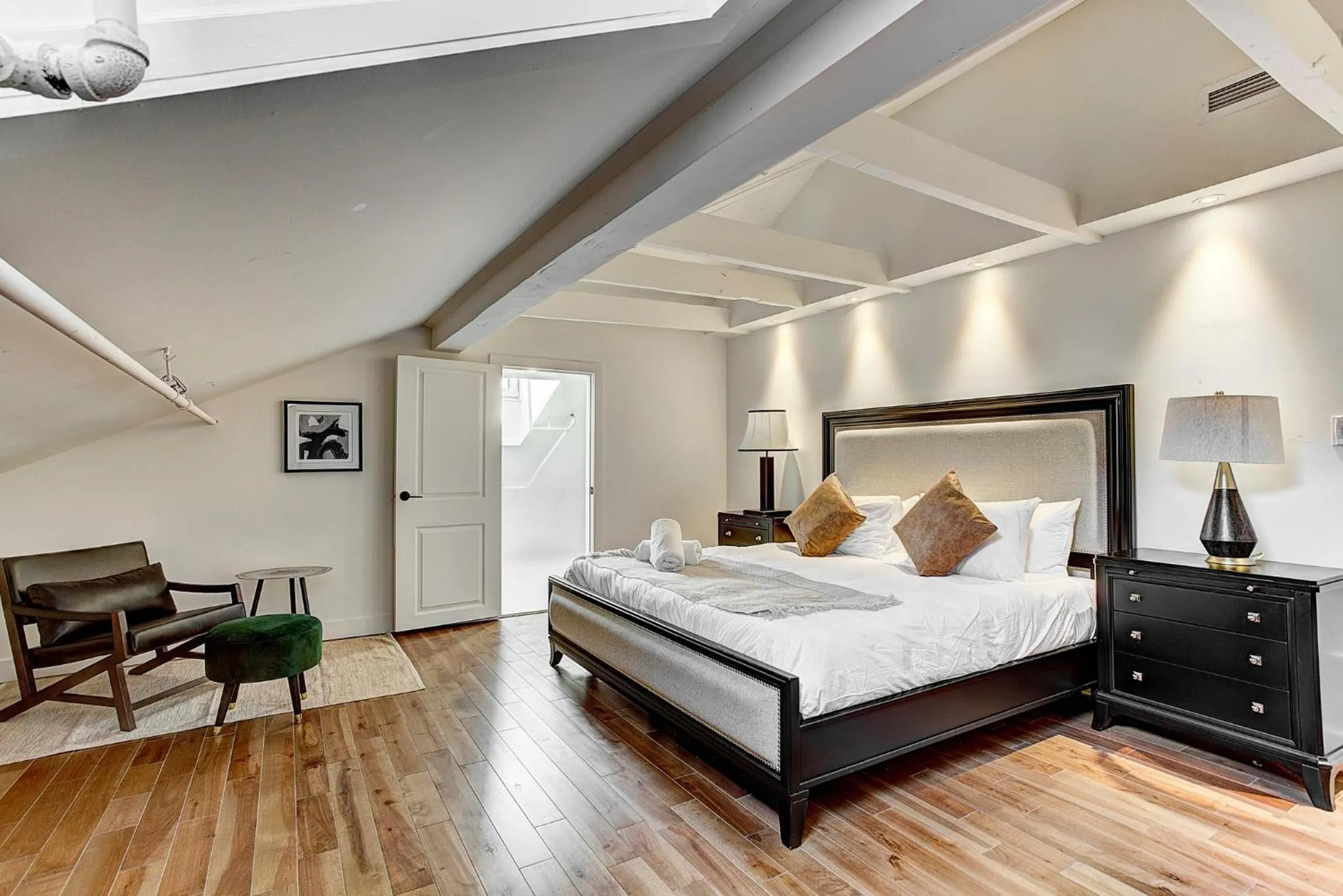 Two Story Penthouse Apartment (Parking Included) in Saint Sulpice Lofts by Bakan - Old Montreal