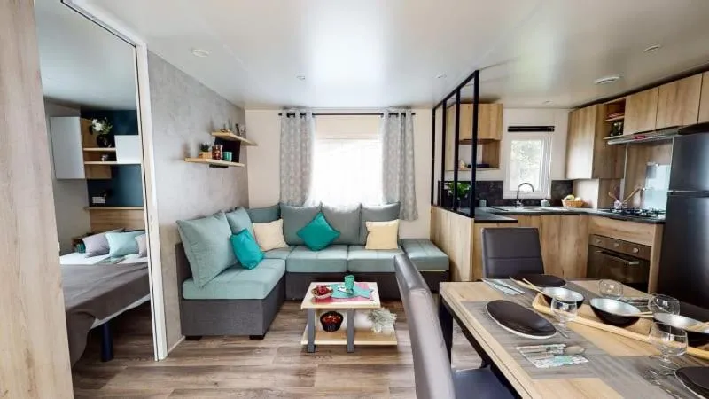Living room in Camping Officiel Siblu Les Rives de Condrieu