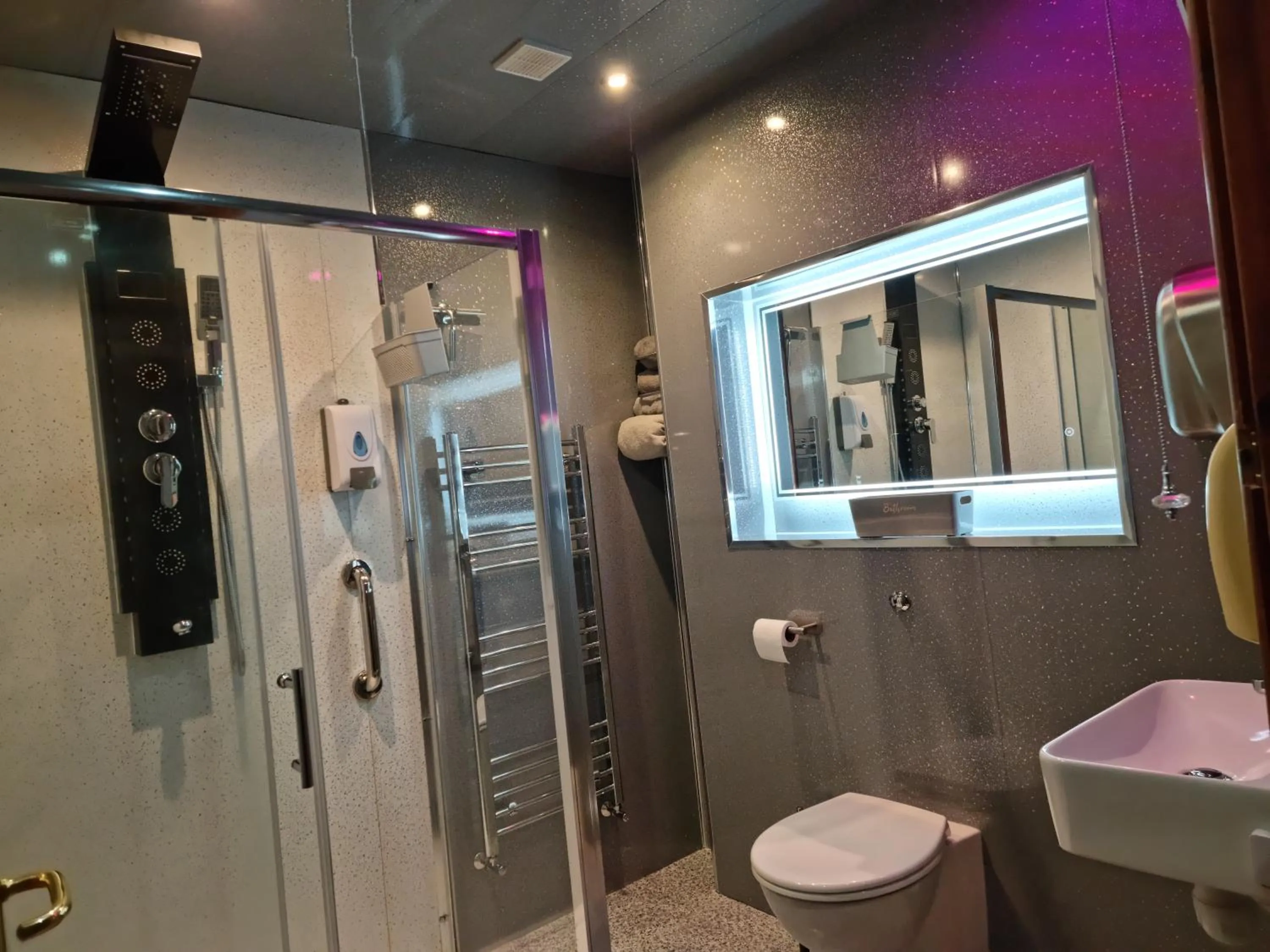 Shower in Castle Lodge - Brecon Beacons Accommodation
