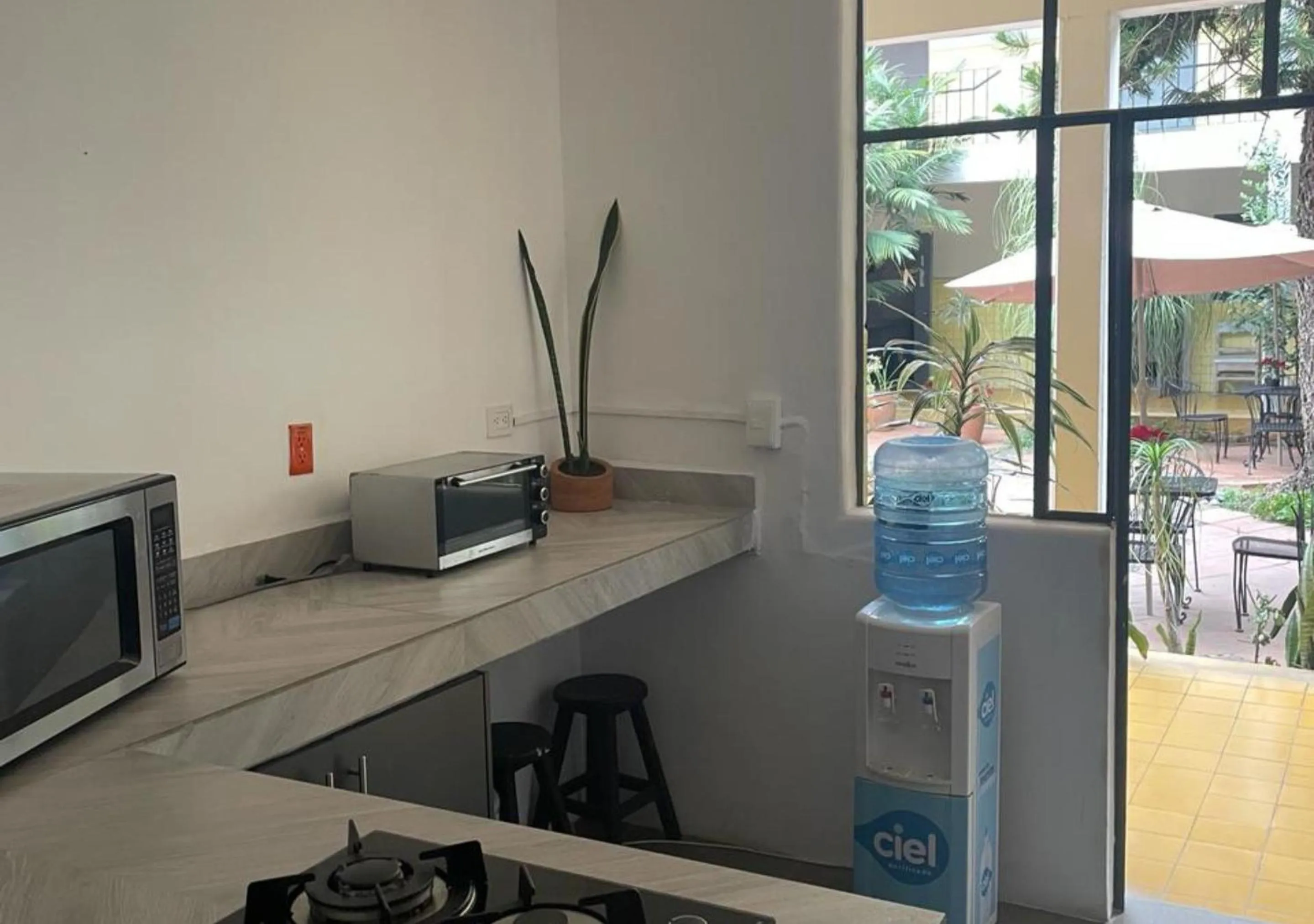 Communal kitchen in Hotel Allende Morelia