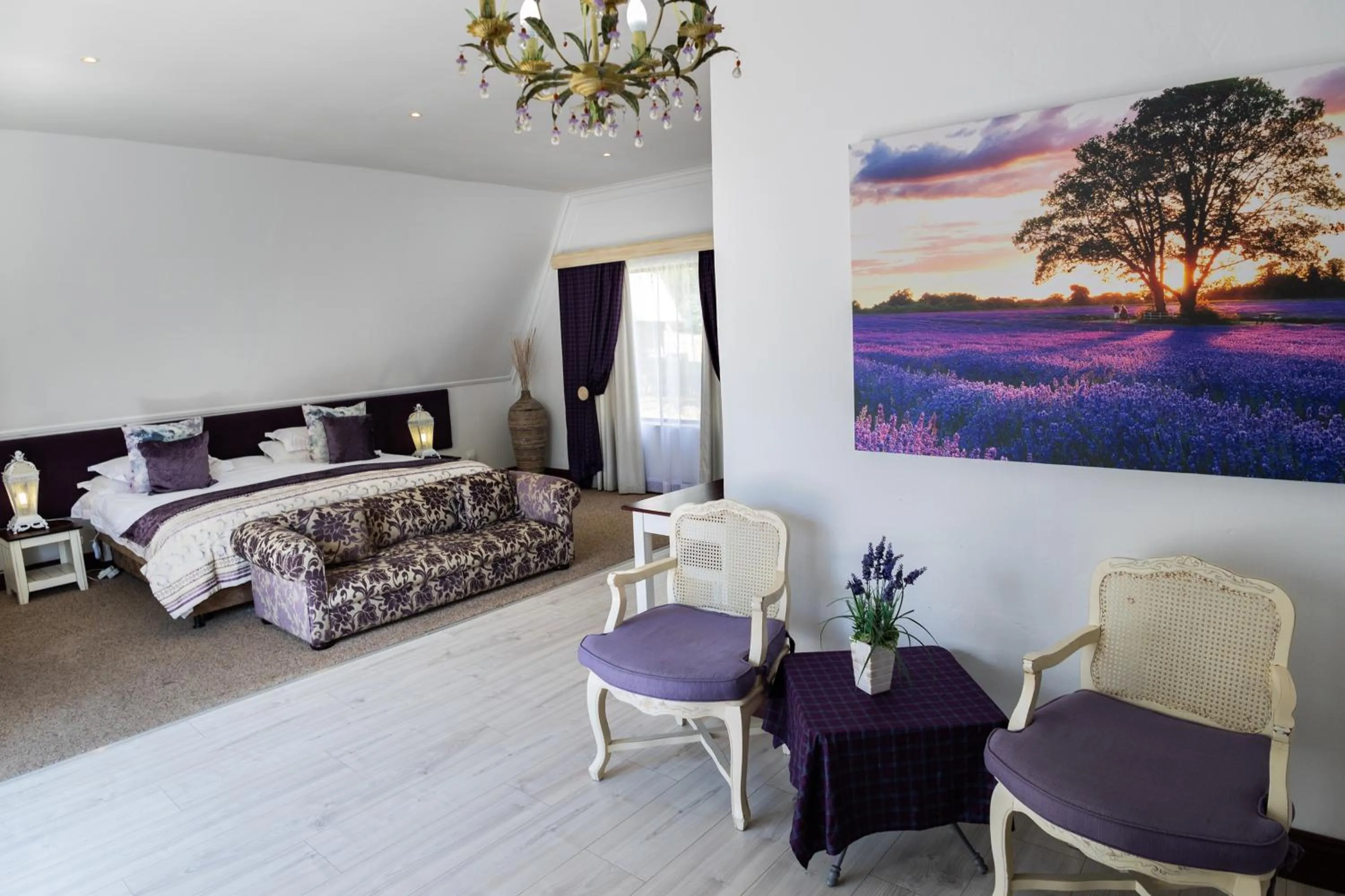 Seating area, Bed in Lavender Hill Country Estate and Wedding Venue