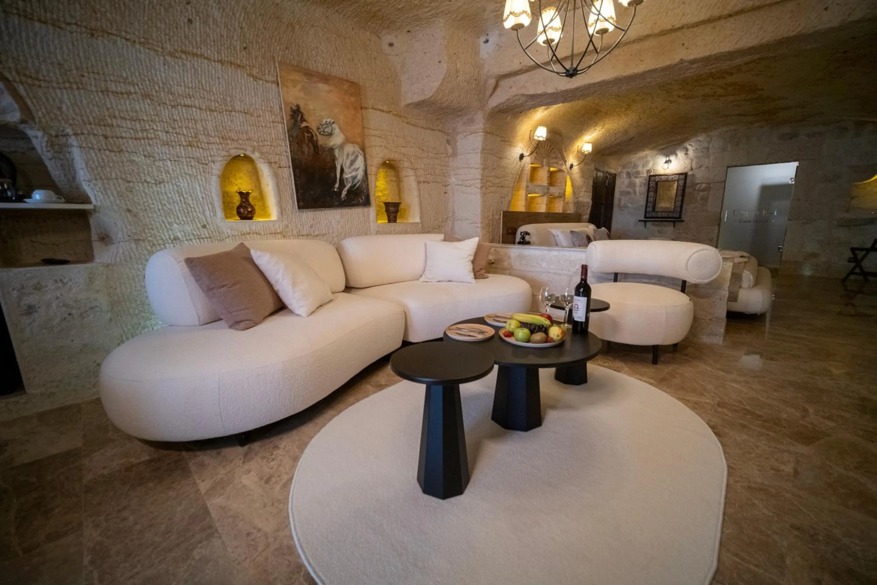Living room in Urgup Evi Cave Hotel