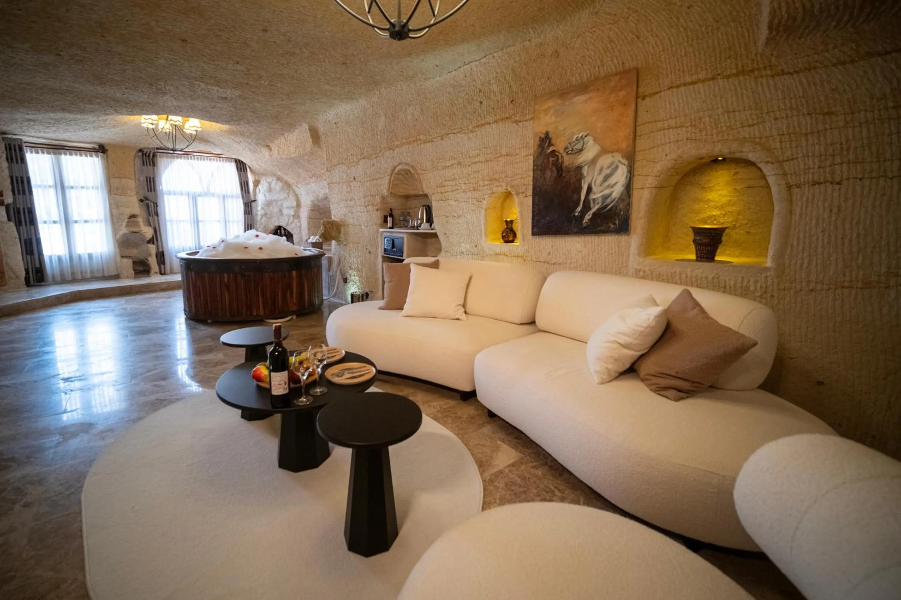 Living room in Urgup Evi Cave Hotel