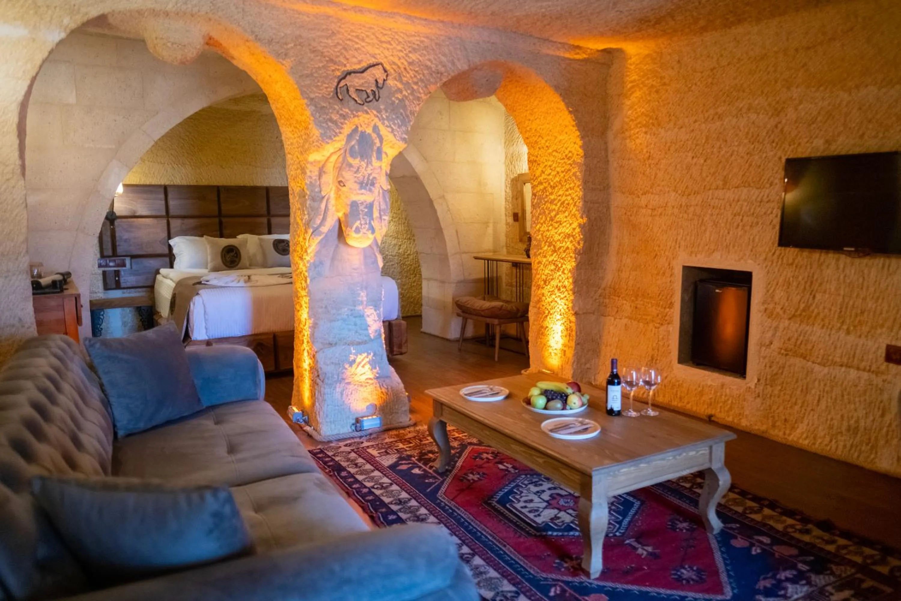 Seating area in Urgup Evi Cave Hotel