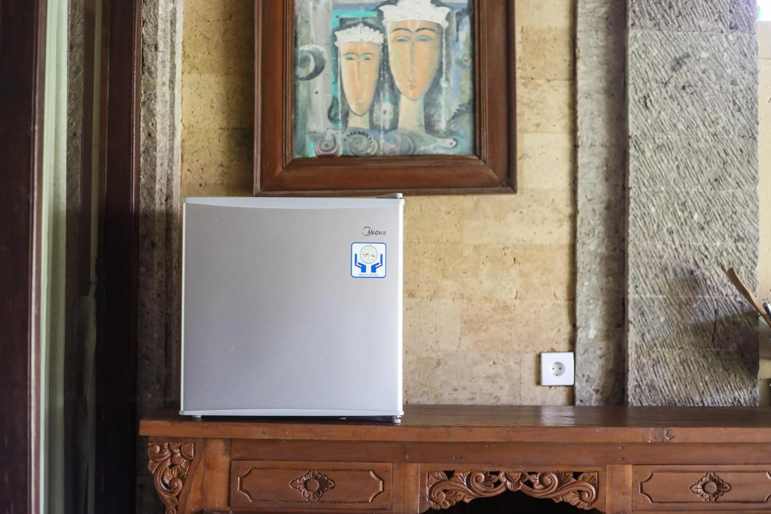 kitchen in Sari Bamboo Bungalows