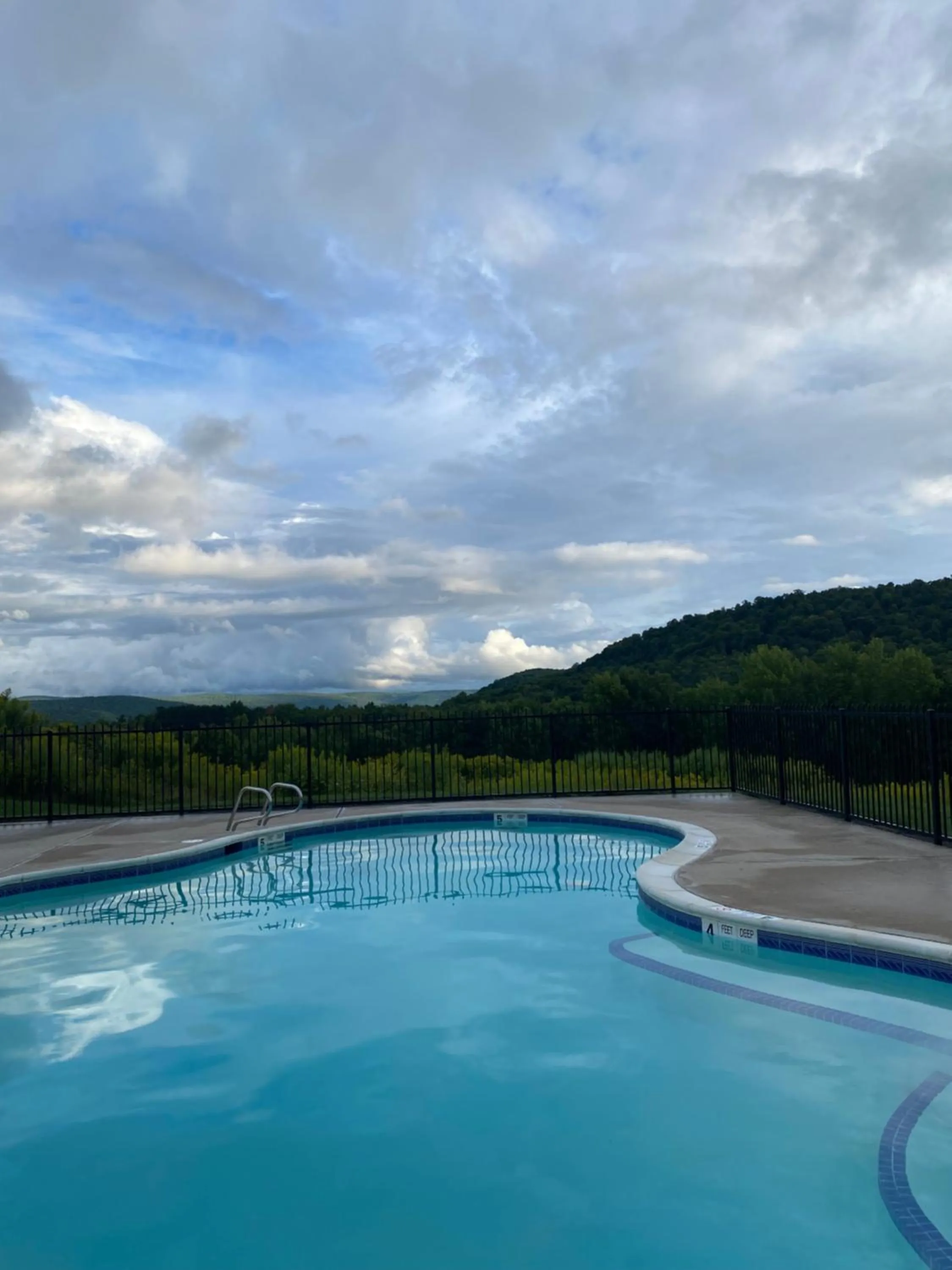Pool view in August Lodge Cooperstown