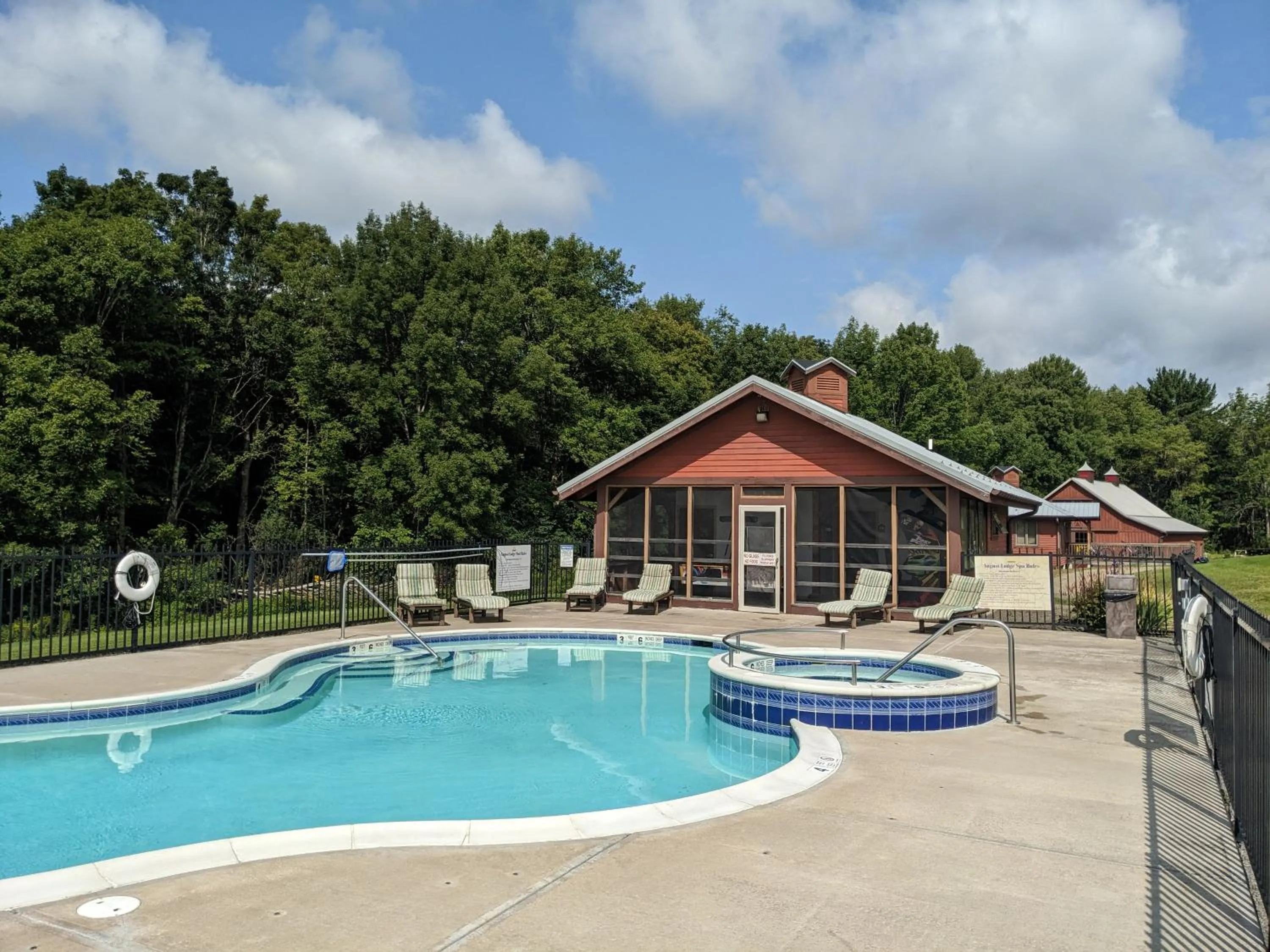 Pool view in August Lodge Cooperstown