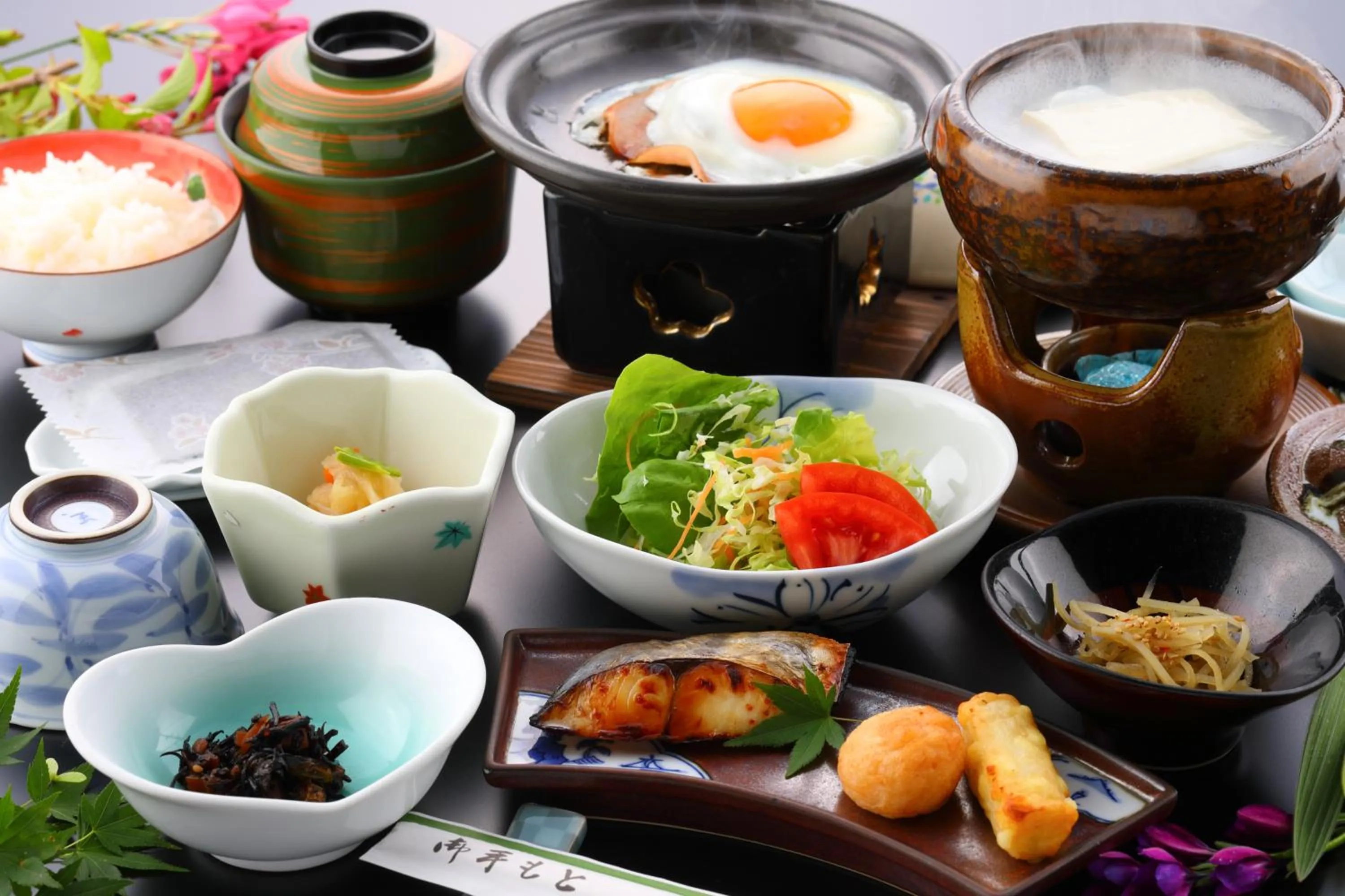 Asian breakfast in Onyado Takasago