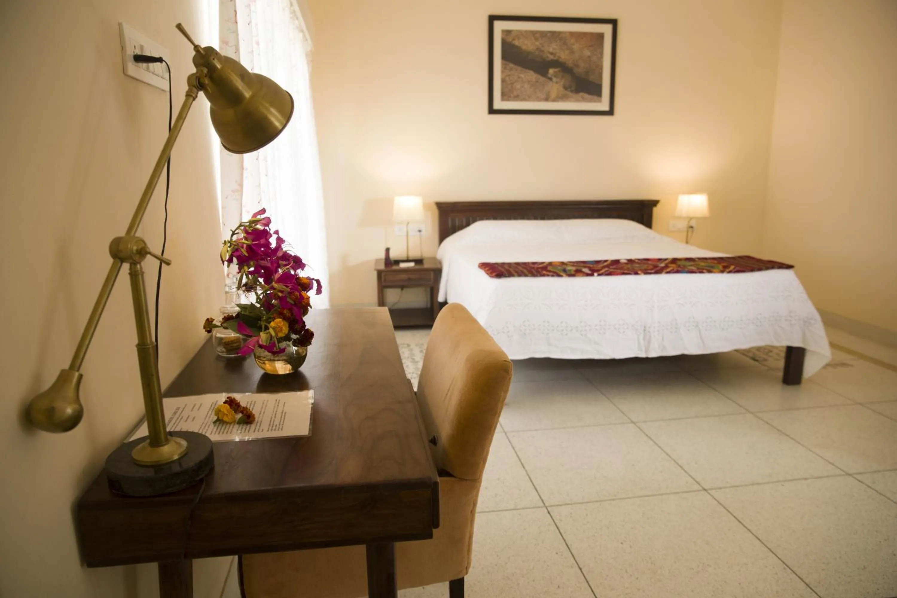 Bed in Jawai Resort