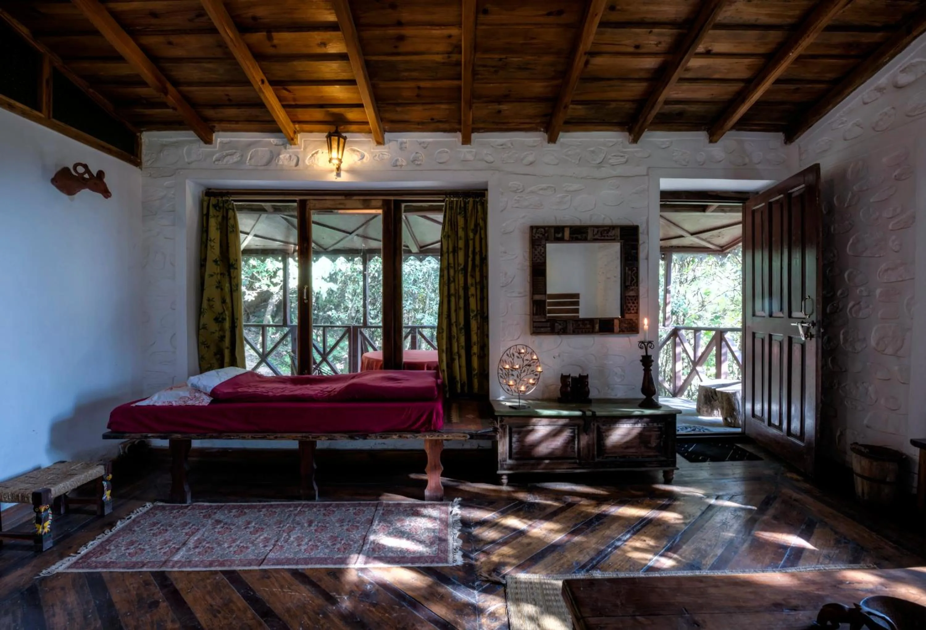 Living room, Bed in Jungle Lore Birding Lodge